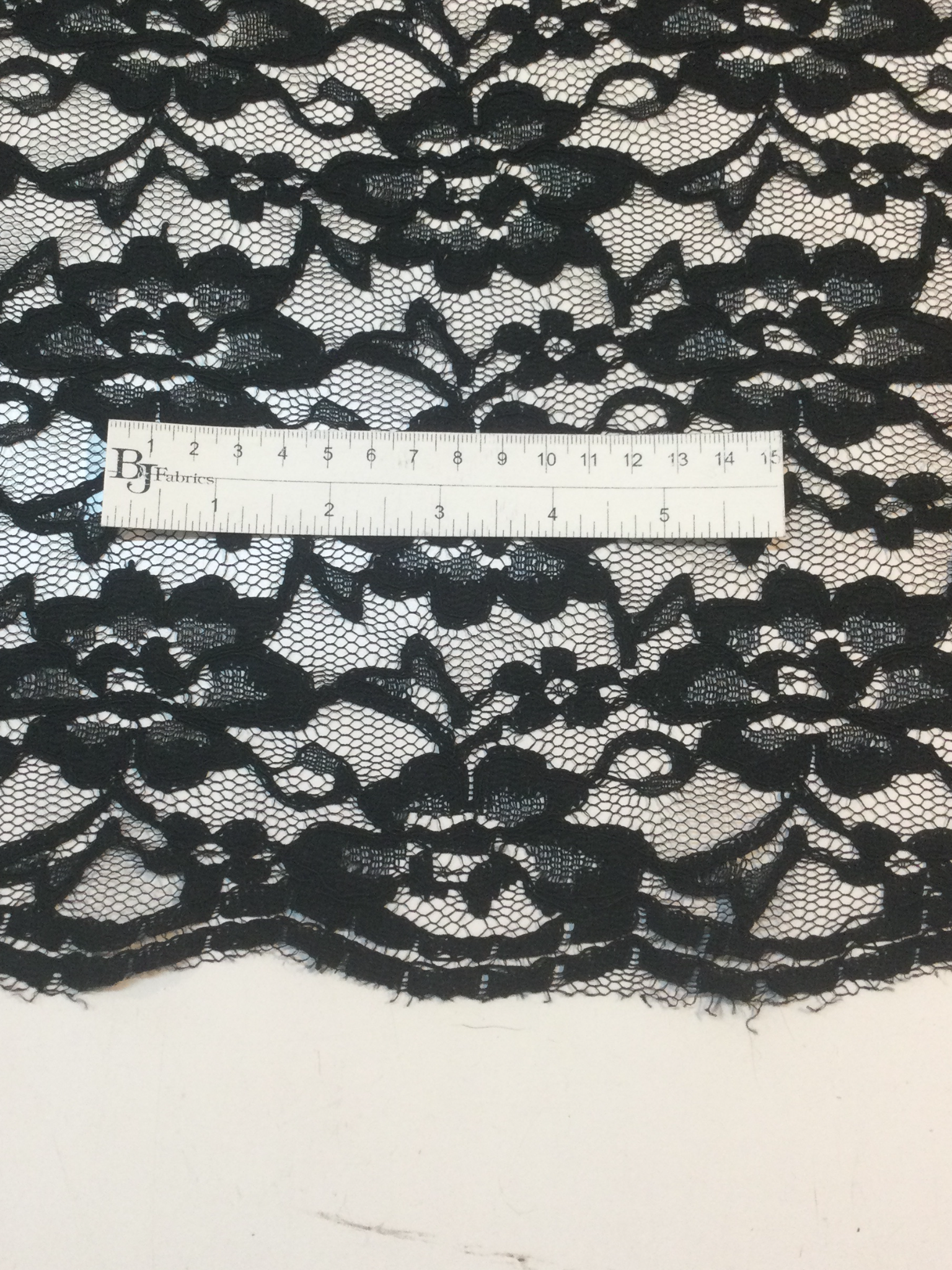 Nylon Lace w/ Double Scallop in Black