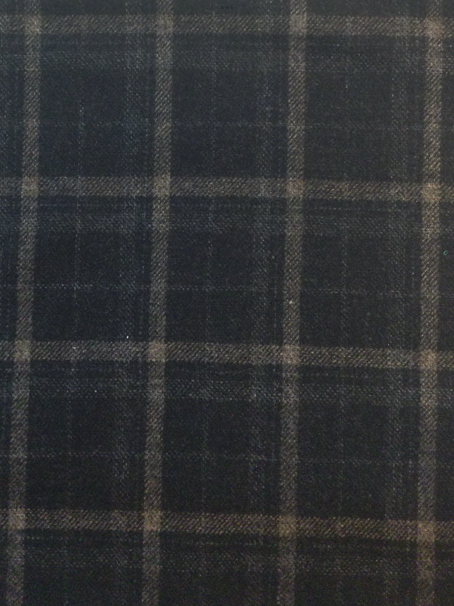 Italian Wool Cashmere Plaid in Ash Black