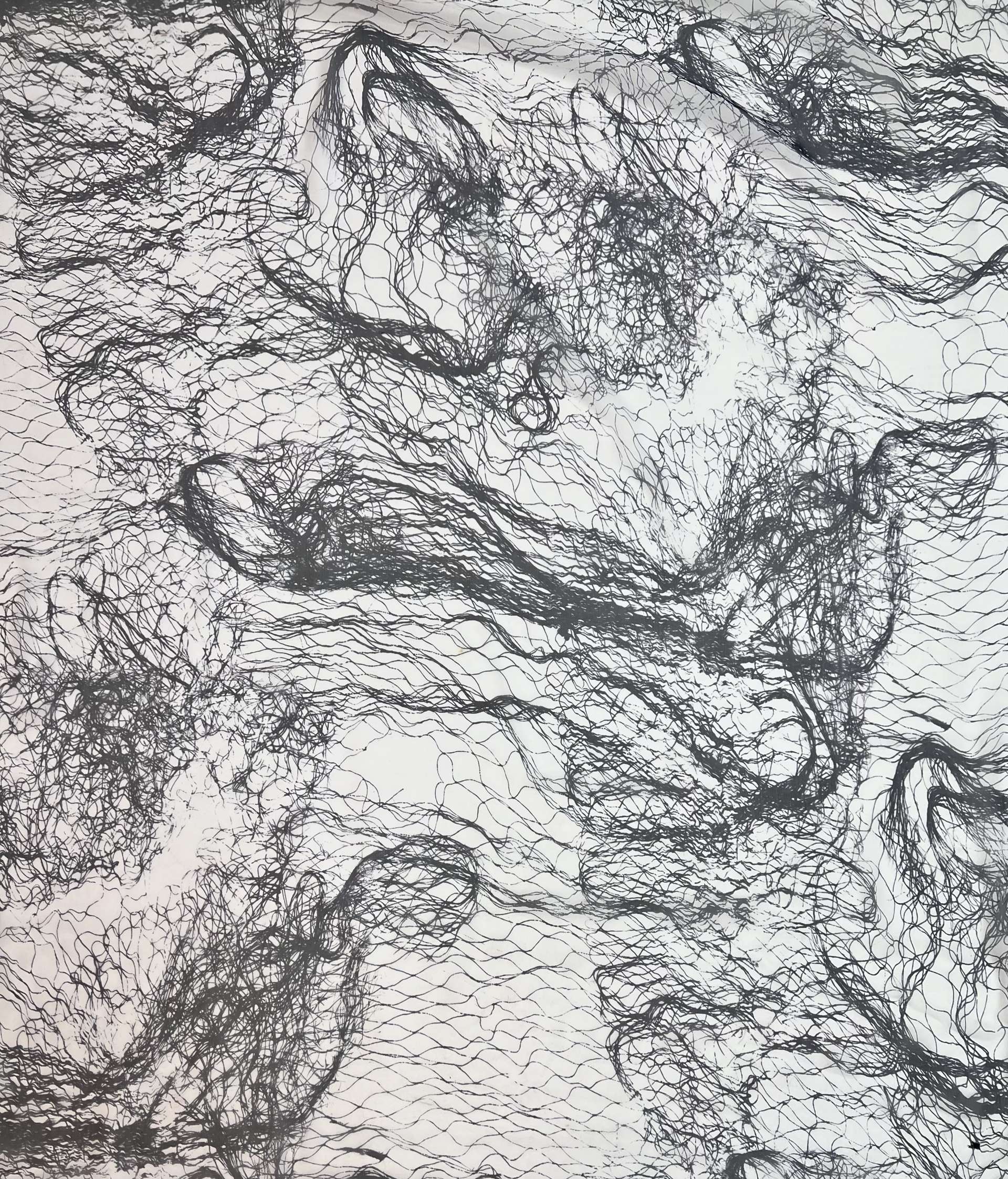 Italian Silk Chiffon Black & White Abstract Print