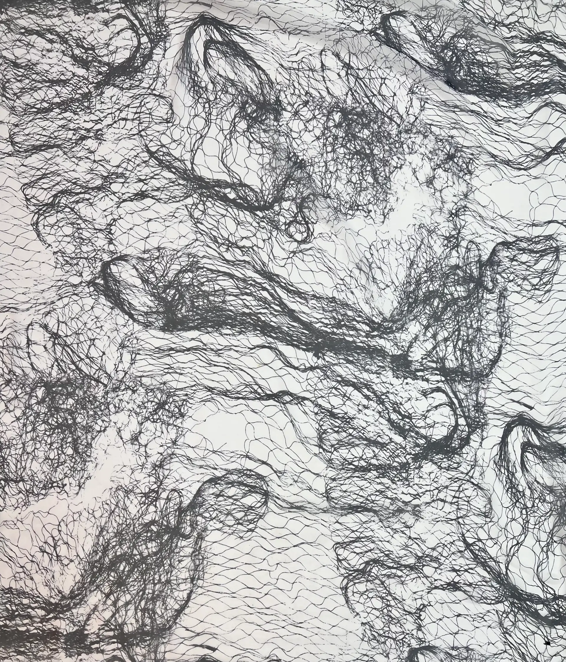 Italian Silk Chiffon Black & White Abstract Print