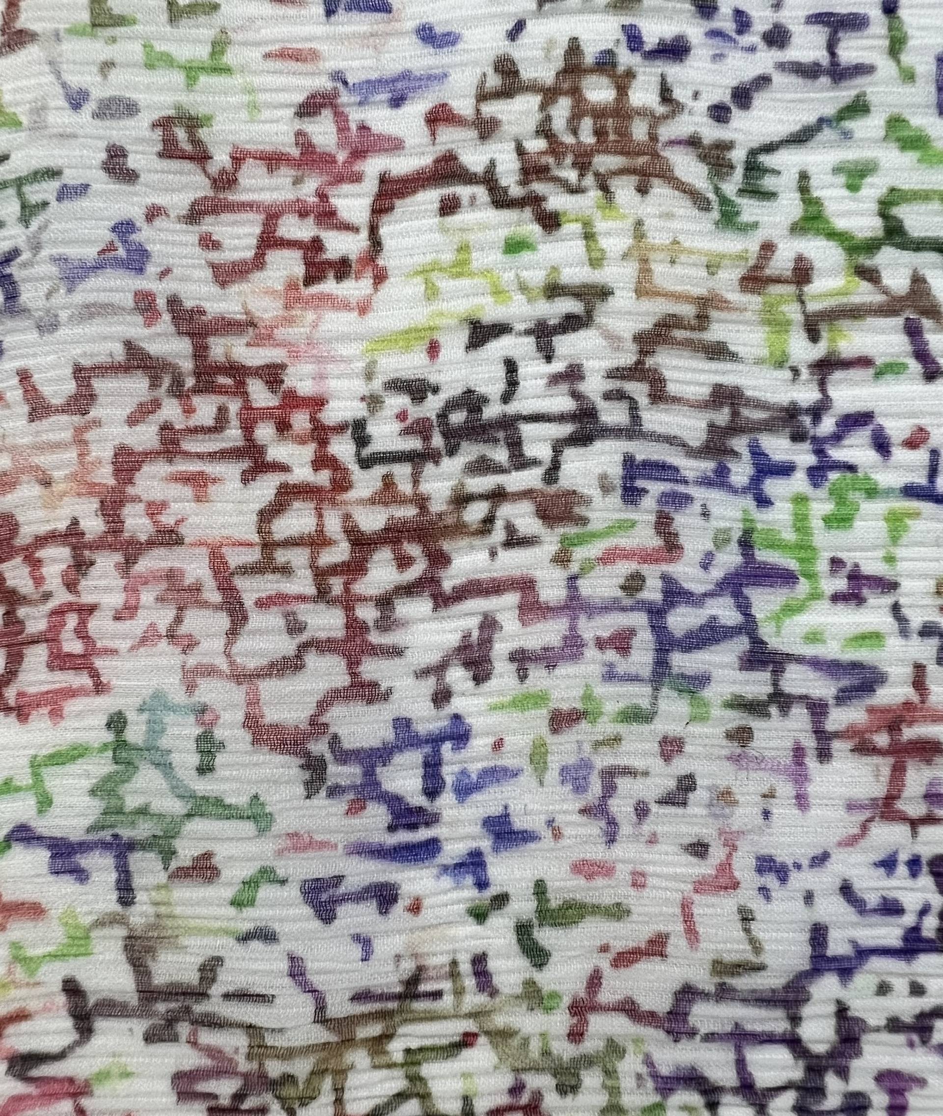 Italian Silk Crinkle Chiffon Pollock Style Print