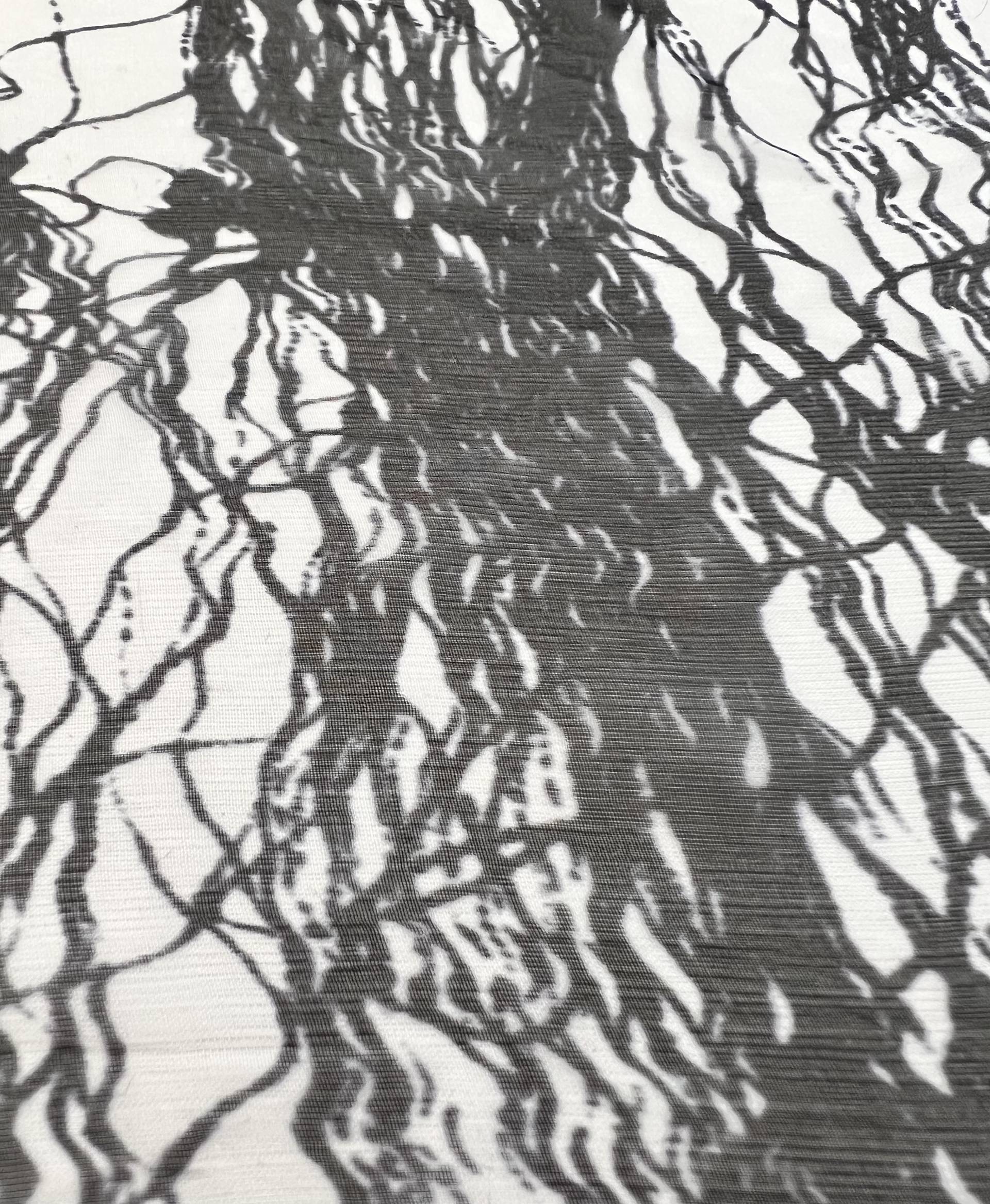 Italian Silk Chiffon Black & White Abstract Print
