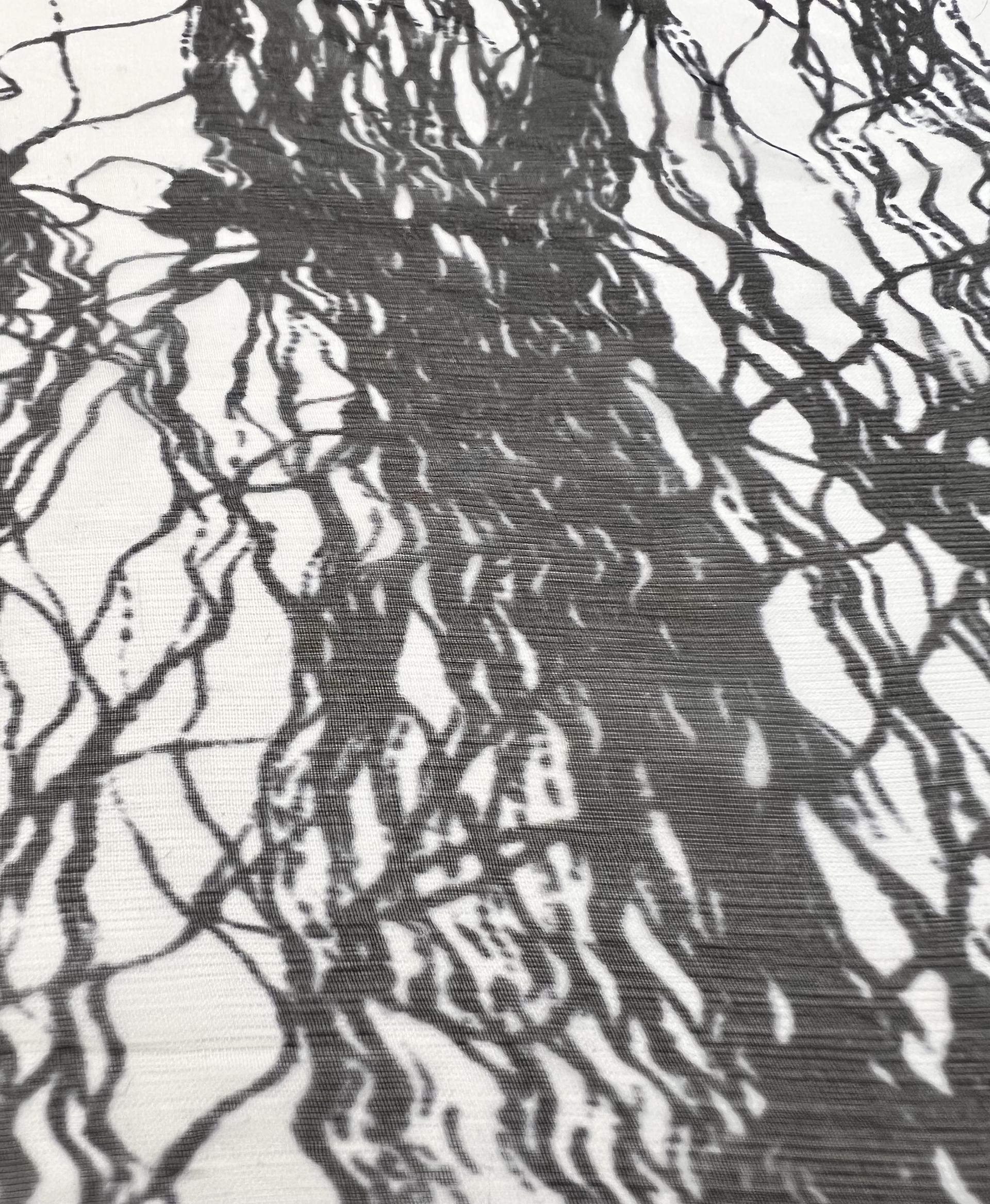 Italian Silk Chiffon Black & White Abstract Print