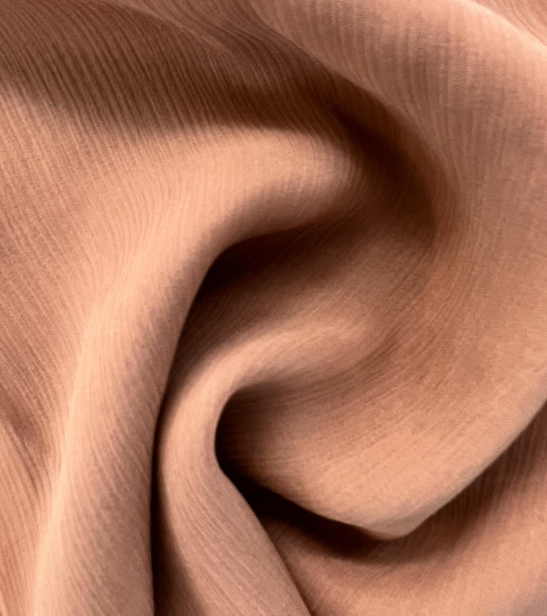 100% Silk Crinkle Chiffon in Mac Powder