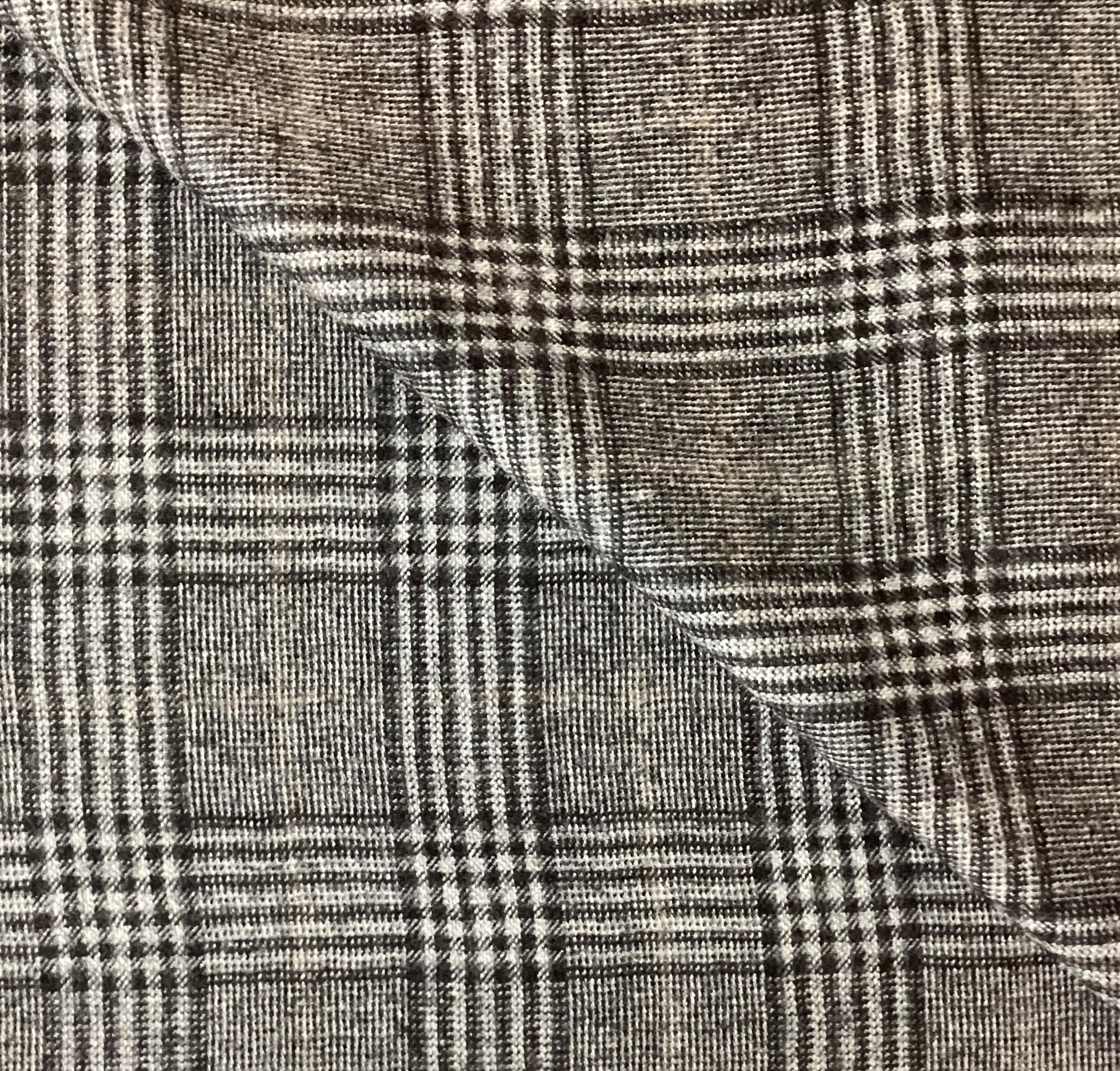Italian Loro Piana Saxxon Wool Plaid in Grey