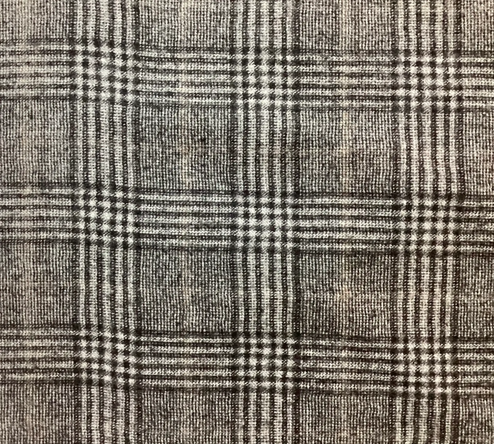 Italian Loro Piana Saxxon Wool Plaid in Grey