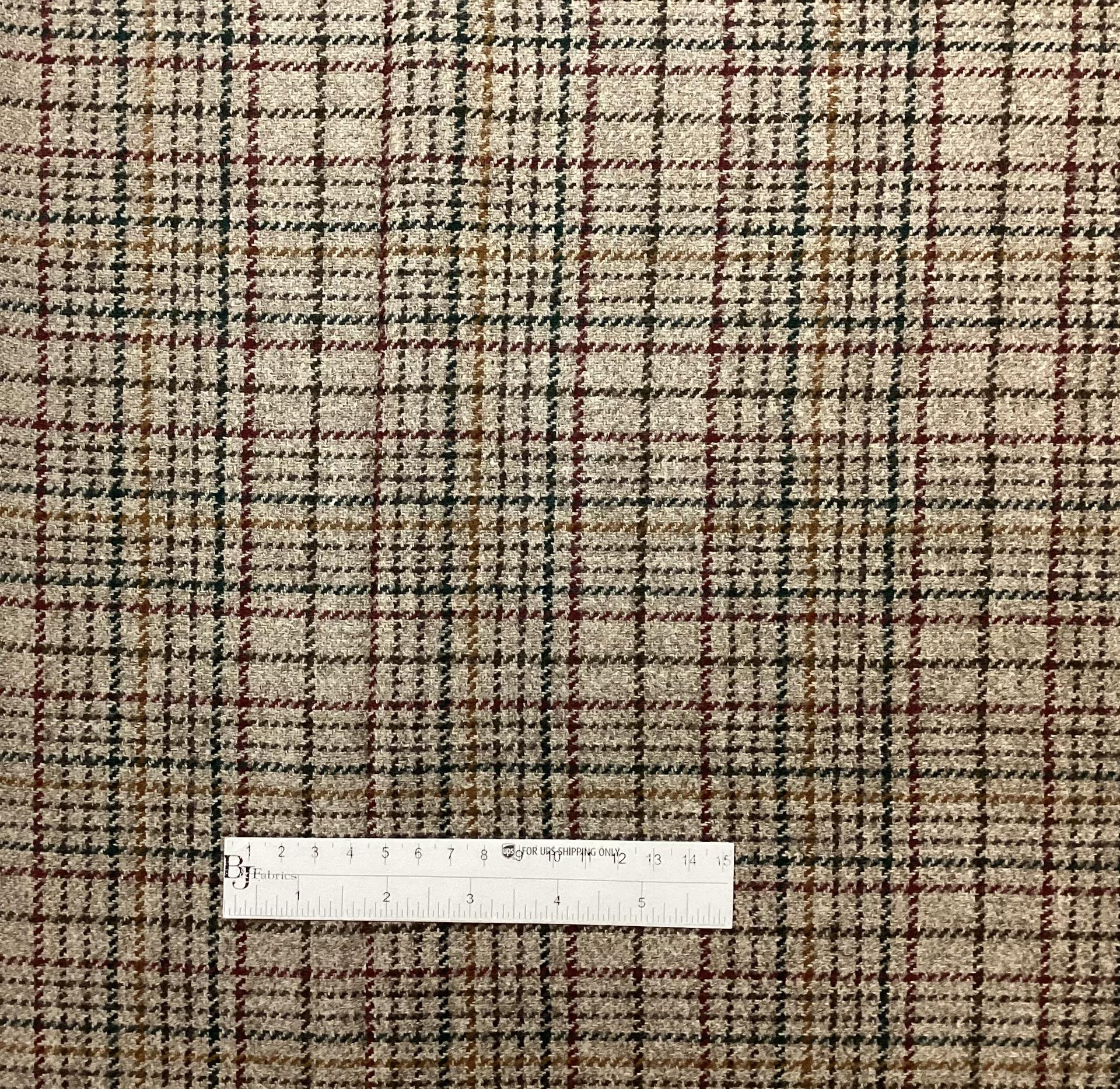 Italian Wool Cashmere Plaid In Flax