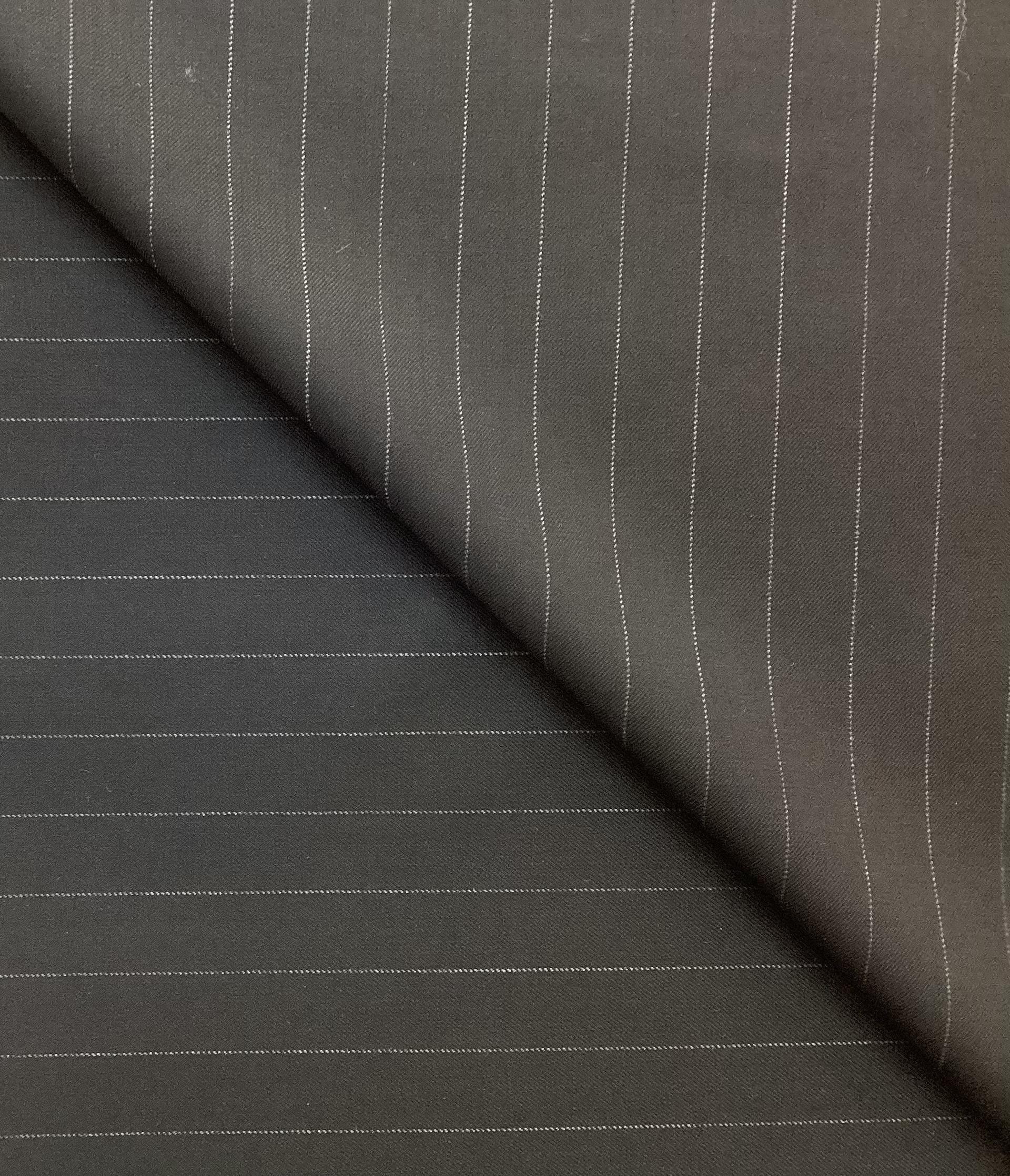 Zegna Italian Wool Stripe In Black