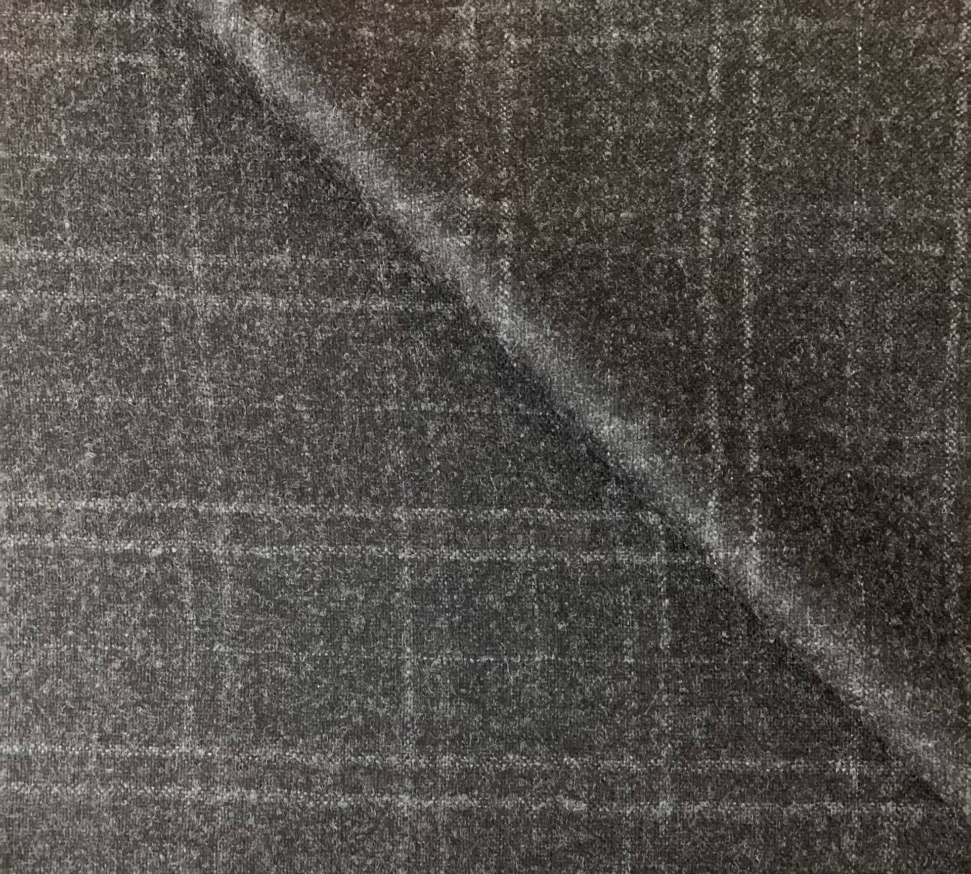 Italian Loro Piana Saxxon Wool Plaid in Carbon