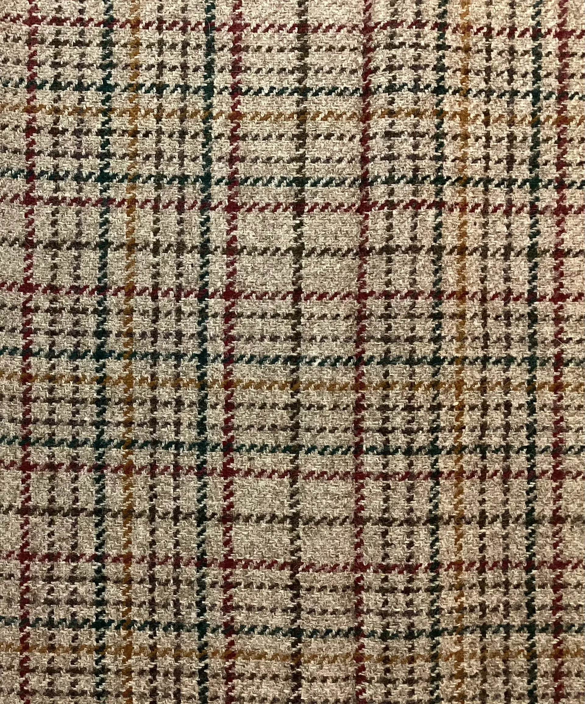 Italian Wool Cashmere Plaid In Flax