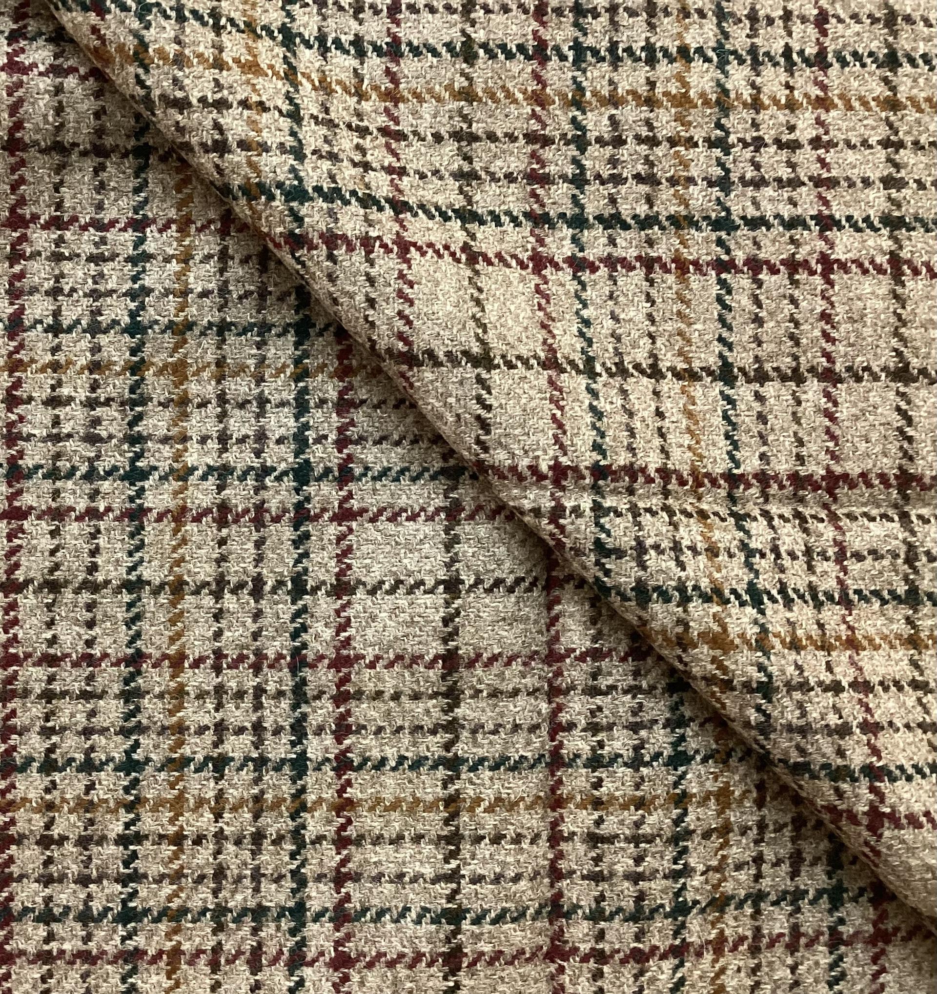 Italian Wool Cashmere Plaid In Flax