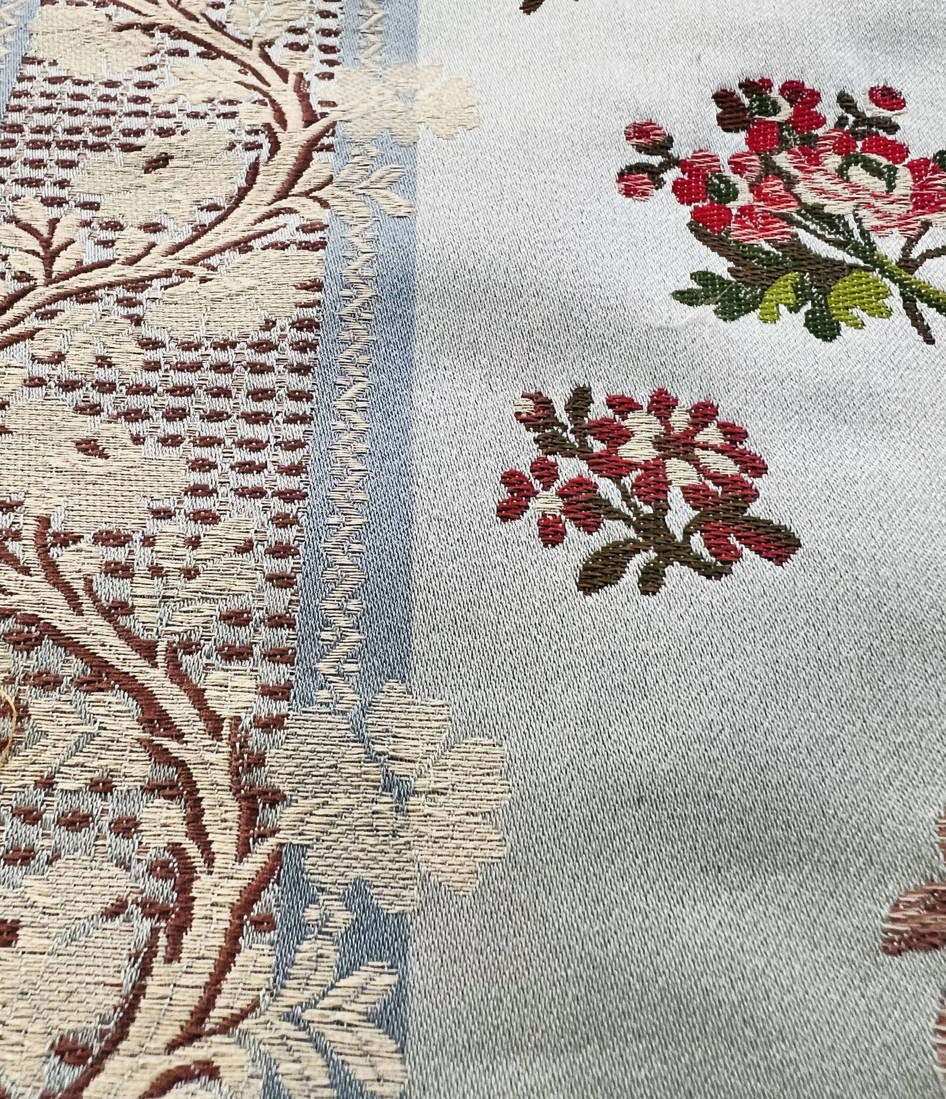 Italian Satin Tapestry Brocade "Venetian" in Robin Eggs Blue
