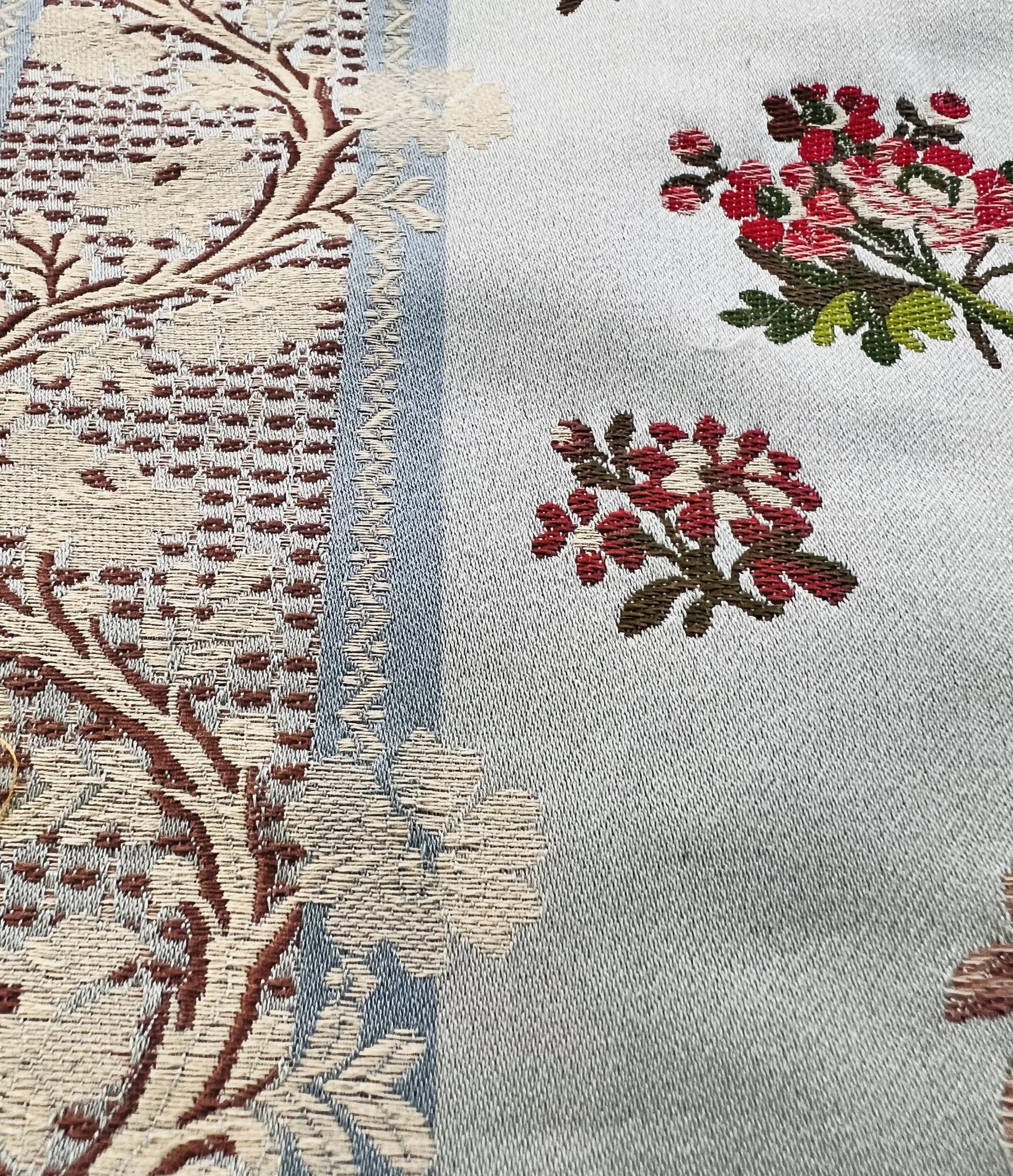 Italian Satin Tapestry Brocade "Venetian" in Robin Eggs Blue