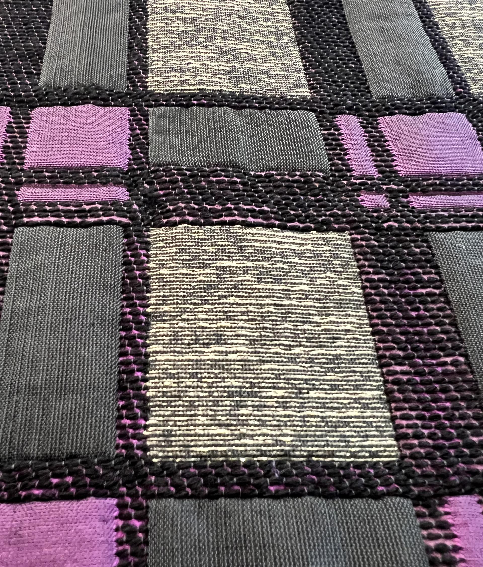 Italian Metallic Brocade in Purple and Gold Squares