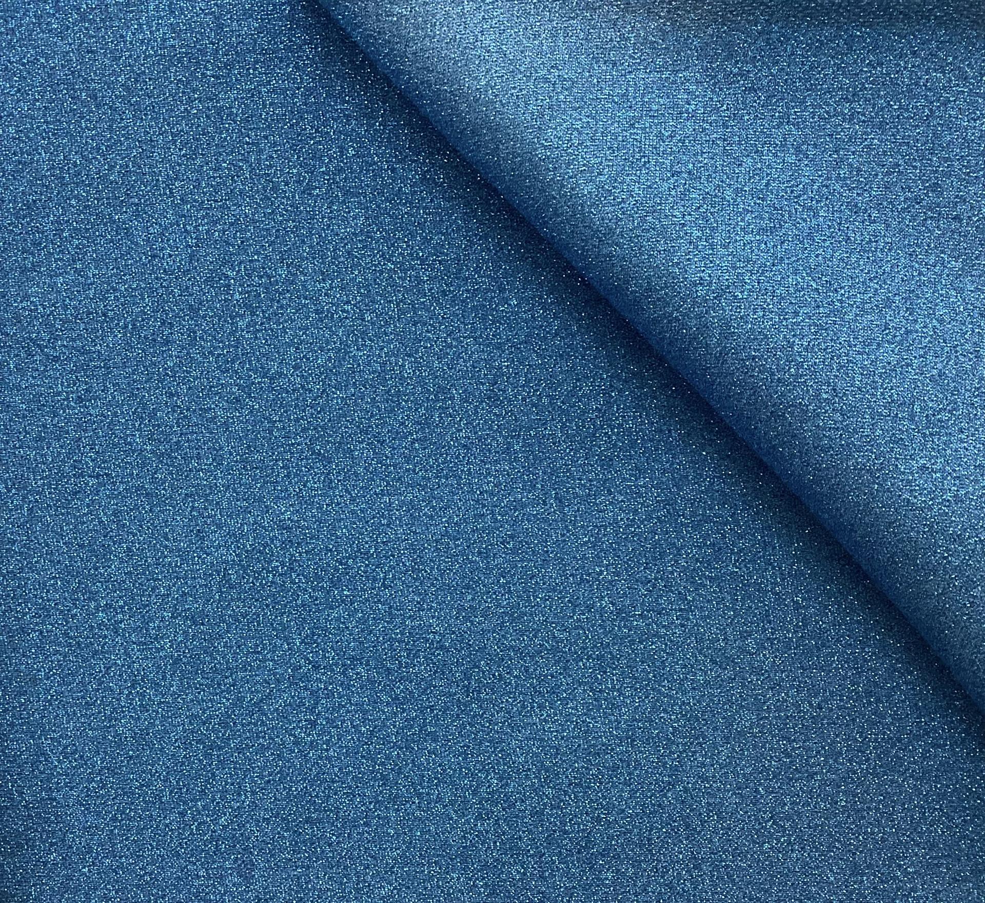 Cotton Lurex French Terry in Cerulean