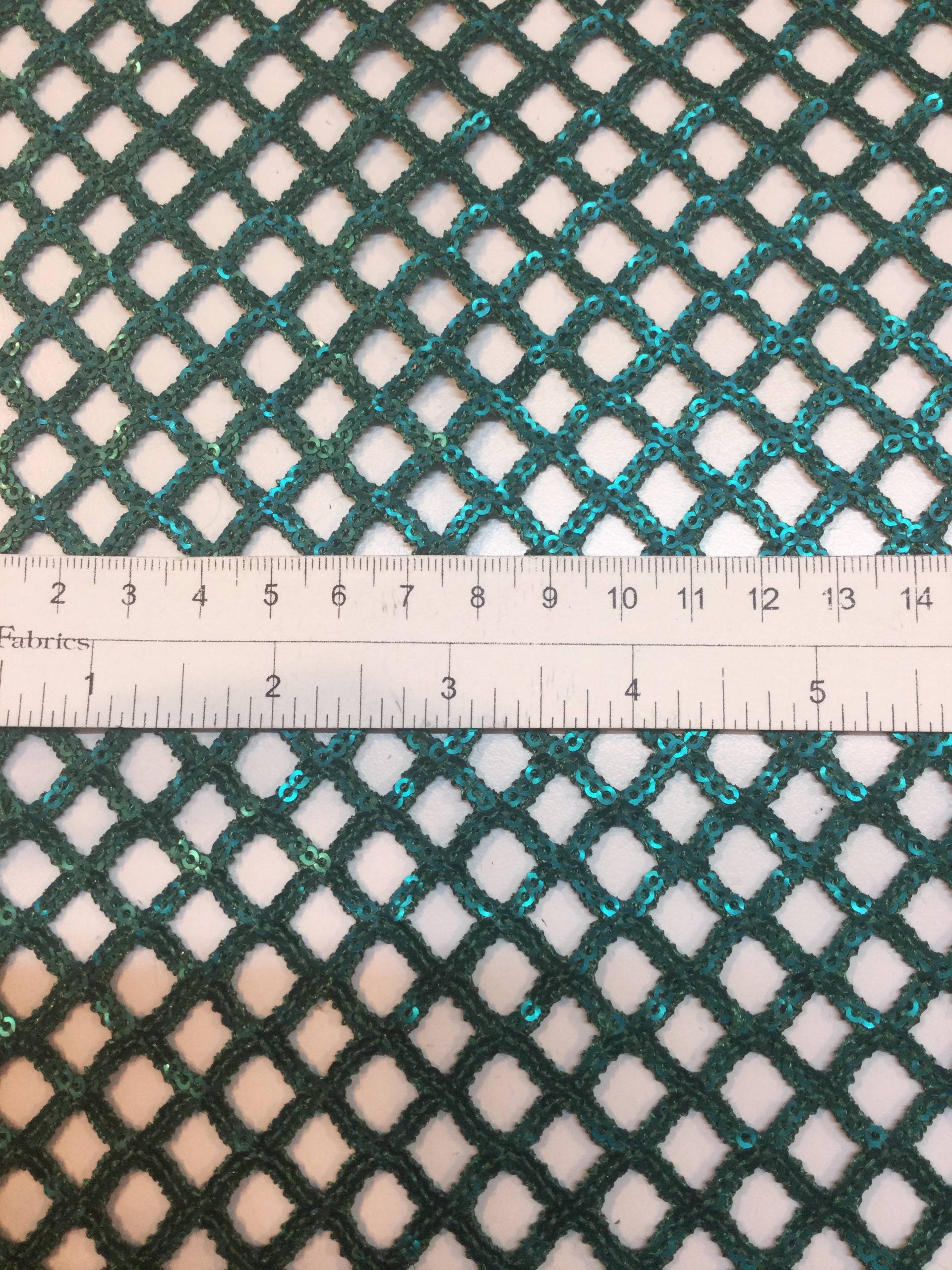 Matte Finish Fishnet Mini-Sequins in Green