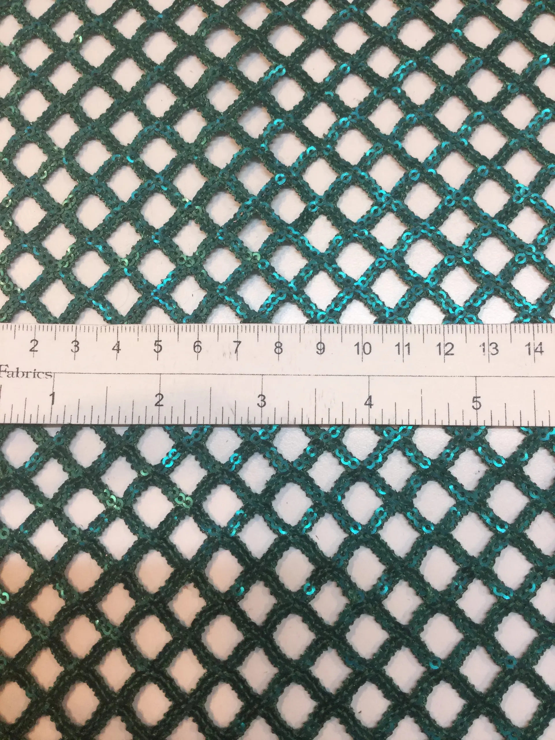 Matte Finish Fishnet Mini-Sequins in Green