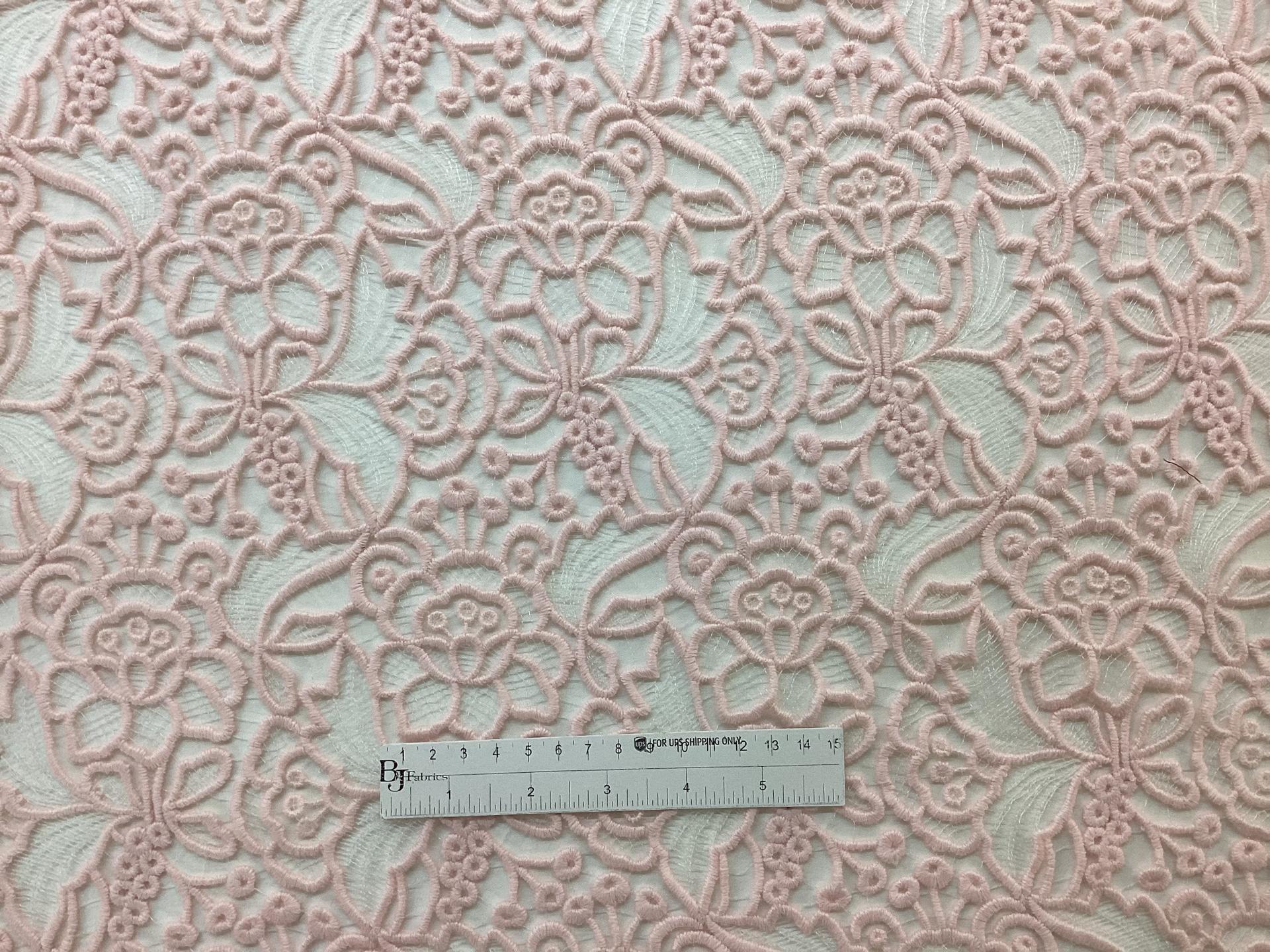Made in Italy Guipure Lace Embroidery in Pink