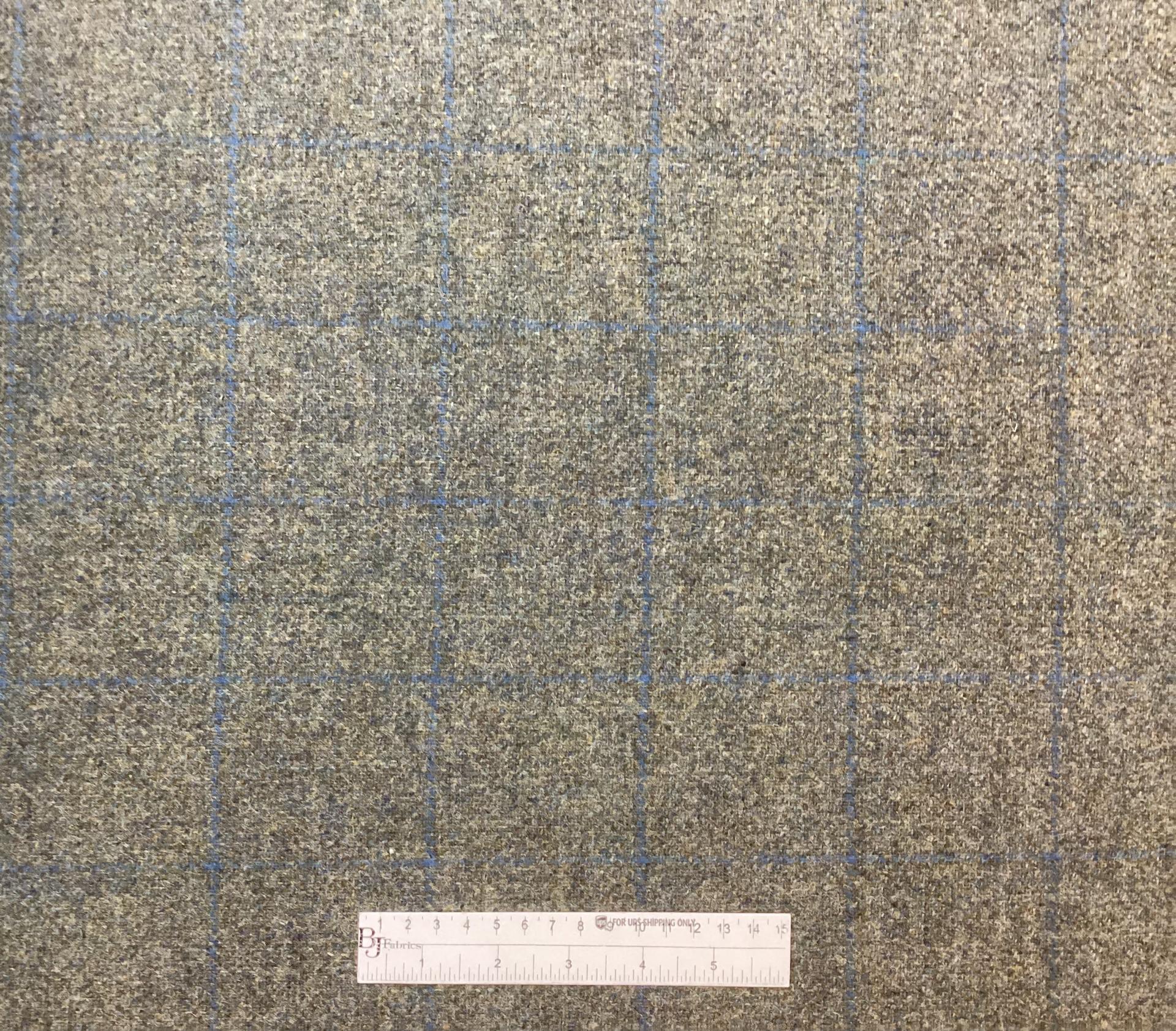 Made In Italy 100% Wool Tweed In Dark Sage
