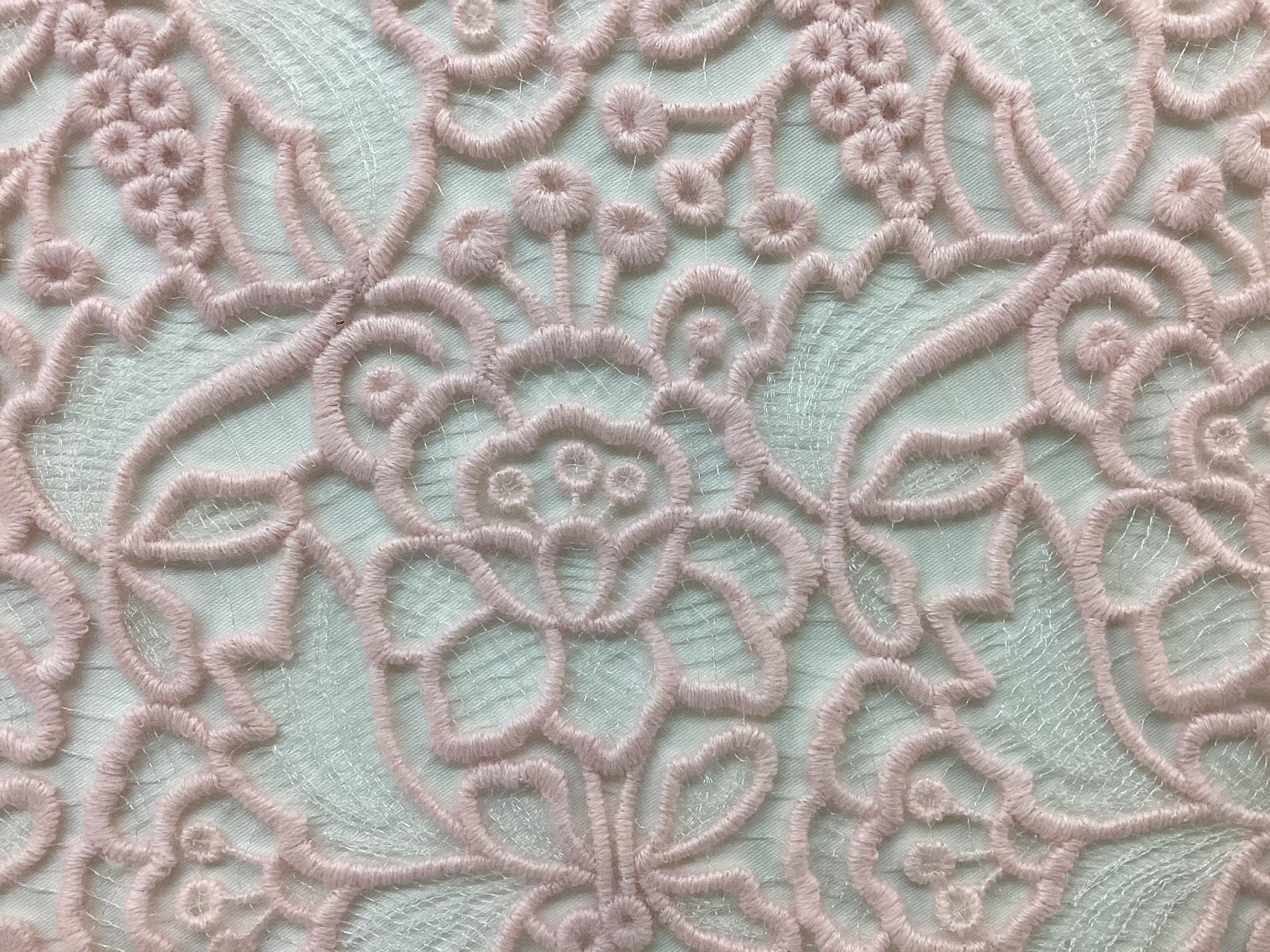 Made in Italy Guipure Lace Embroidery in Pink