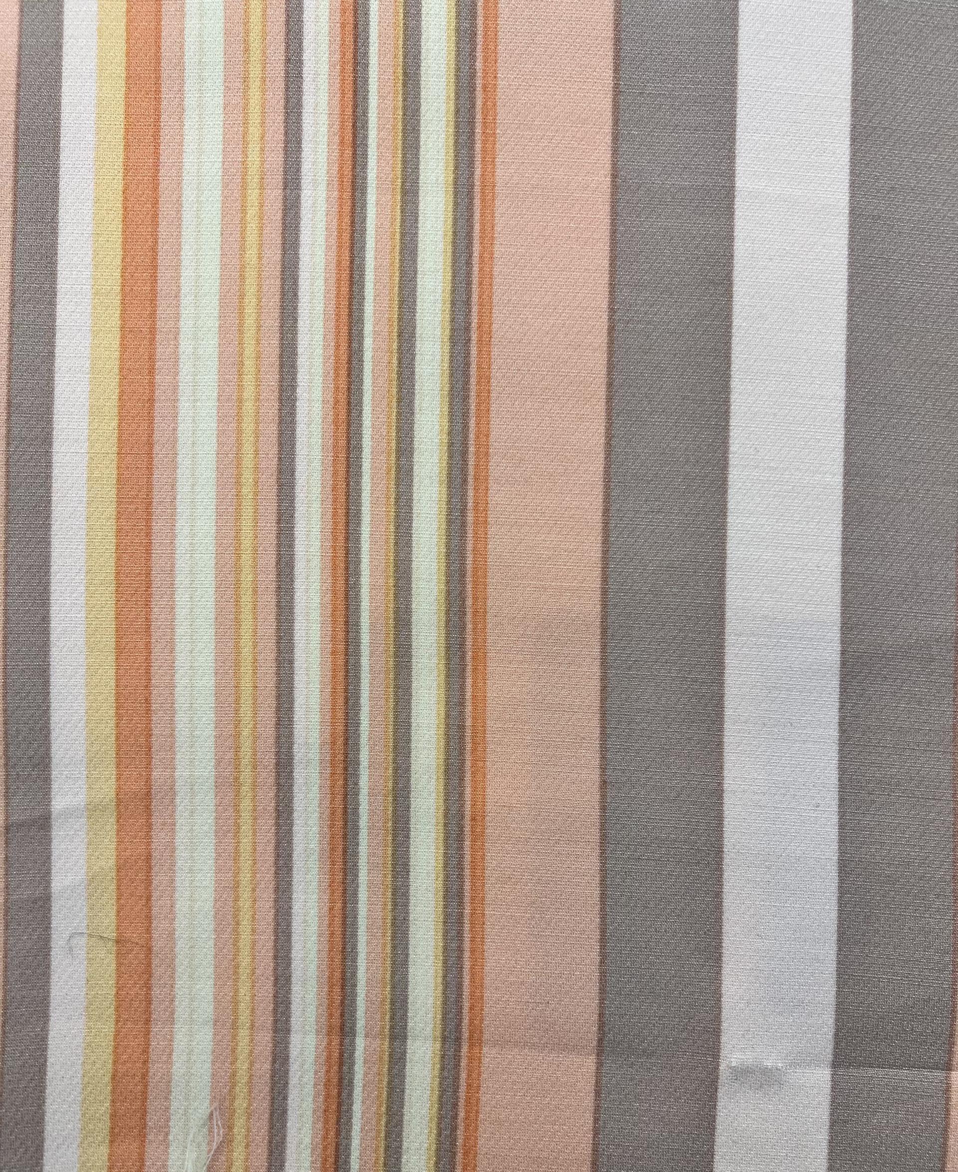 Silk & Wool Printed Stripes in Peach, Pink & Yellow