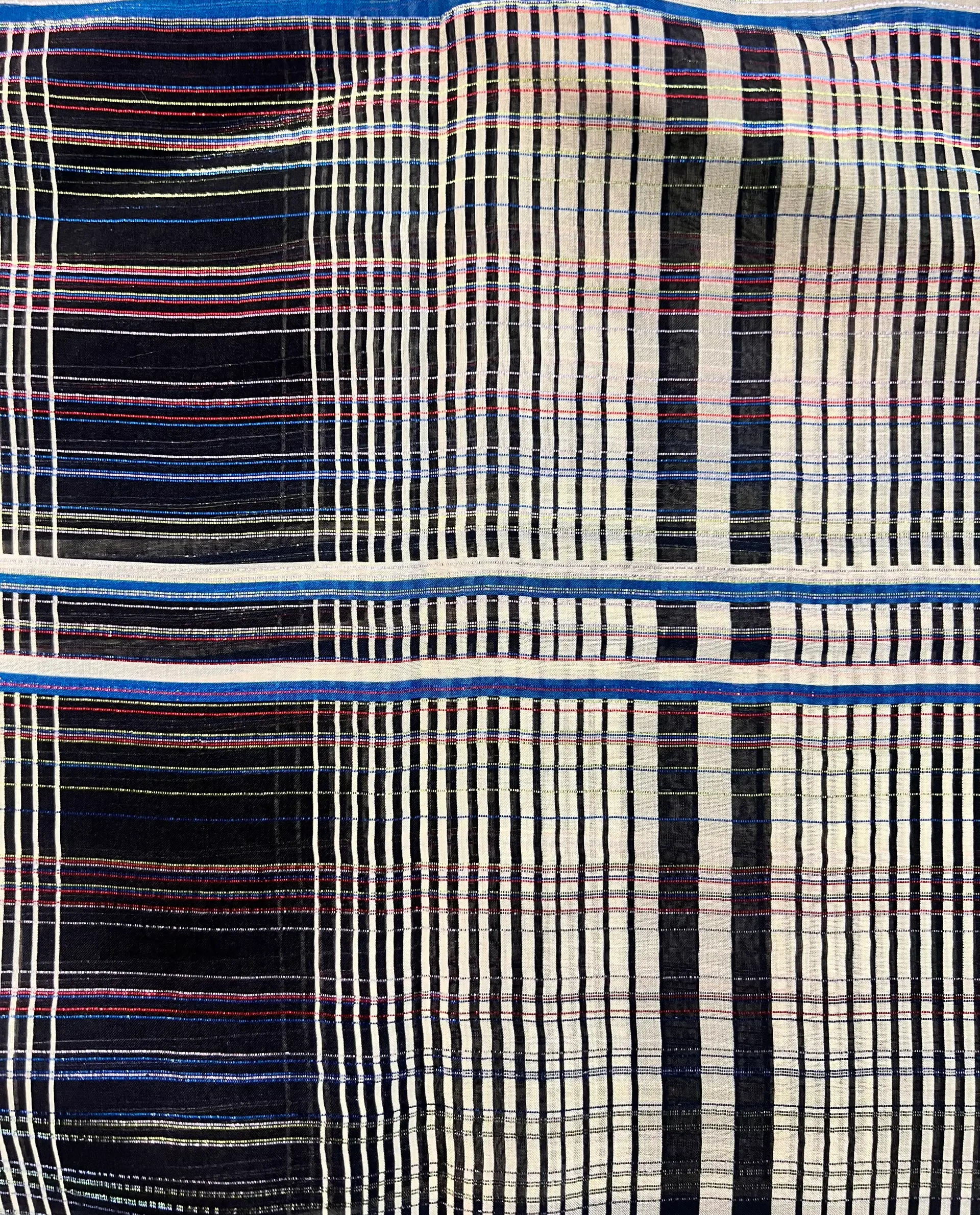 Silk Lurex Chiffon Plaid