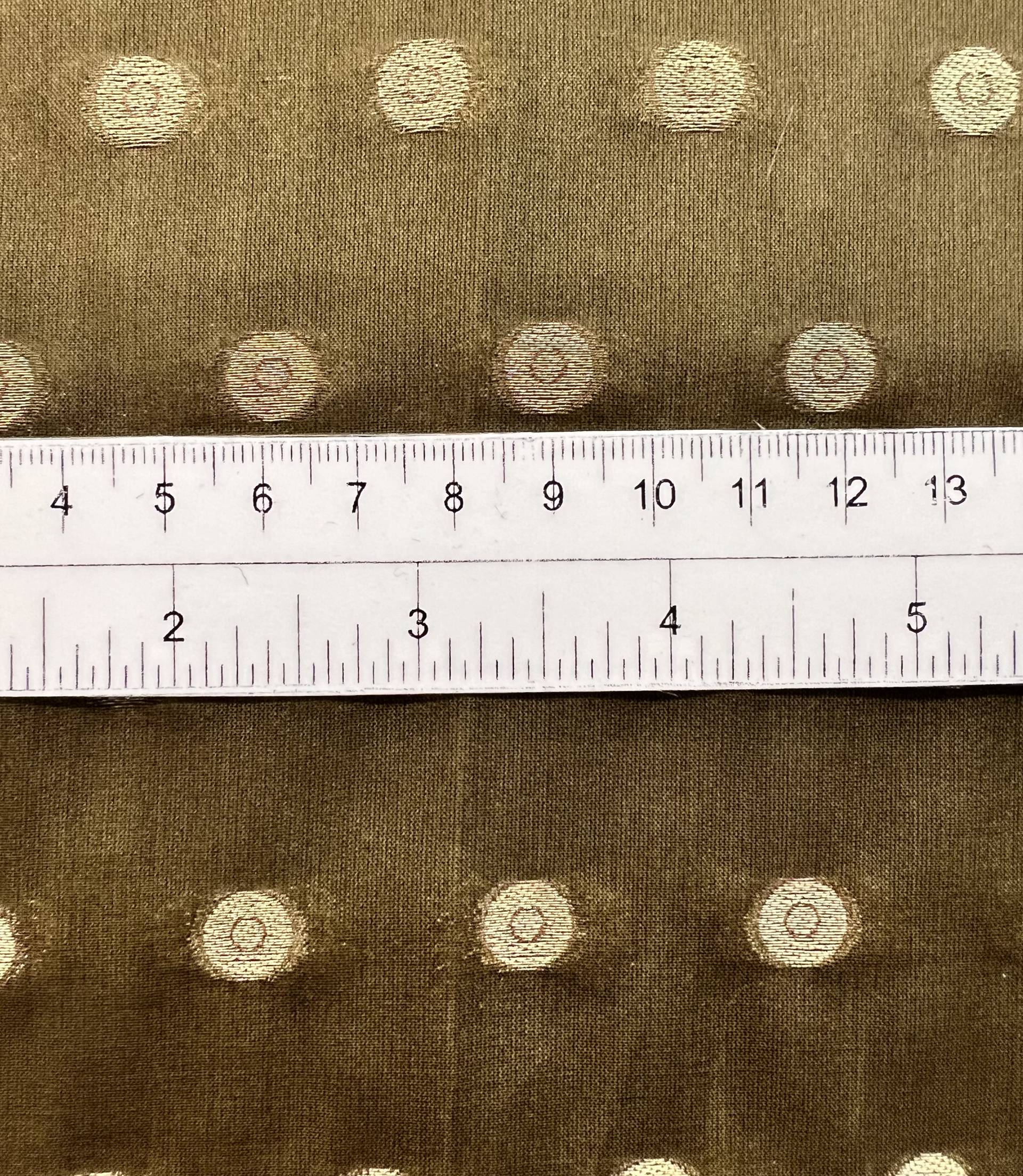 Fil Coup Silk Organza in Olive with Gold Lame