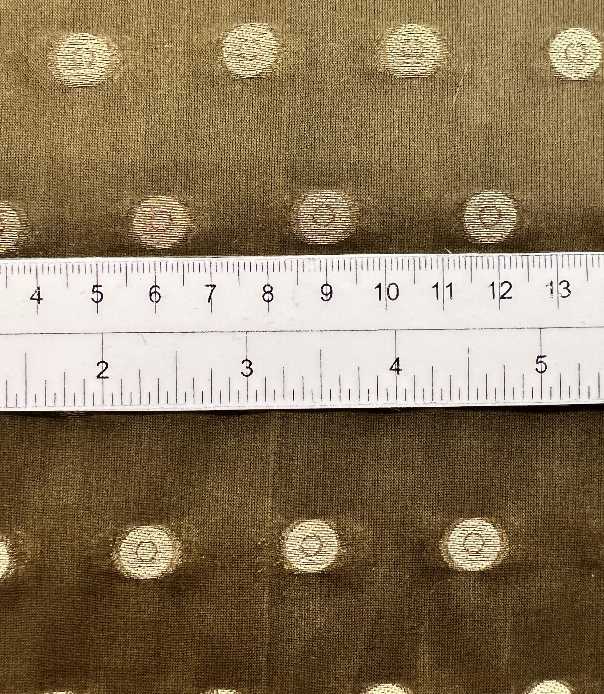 Fil Coup Silk Organza in Olive with Gold Lame