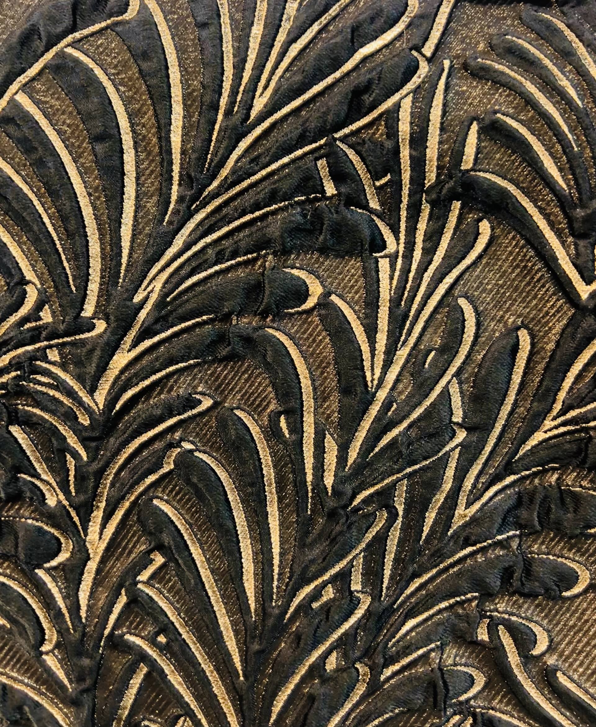 Made in Italy Silk Blend Metallic Brocade in Black/Gold