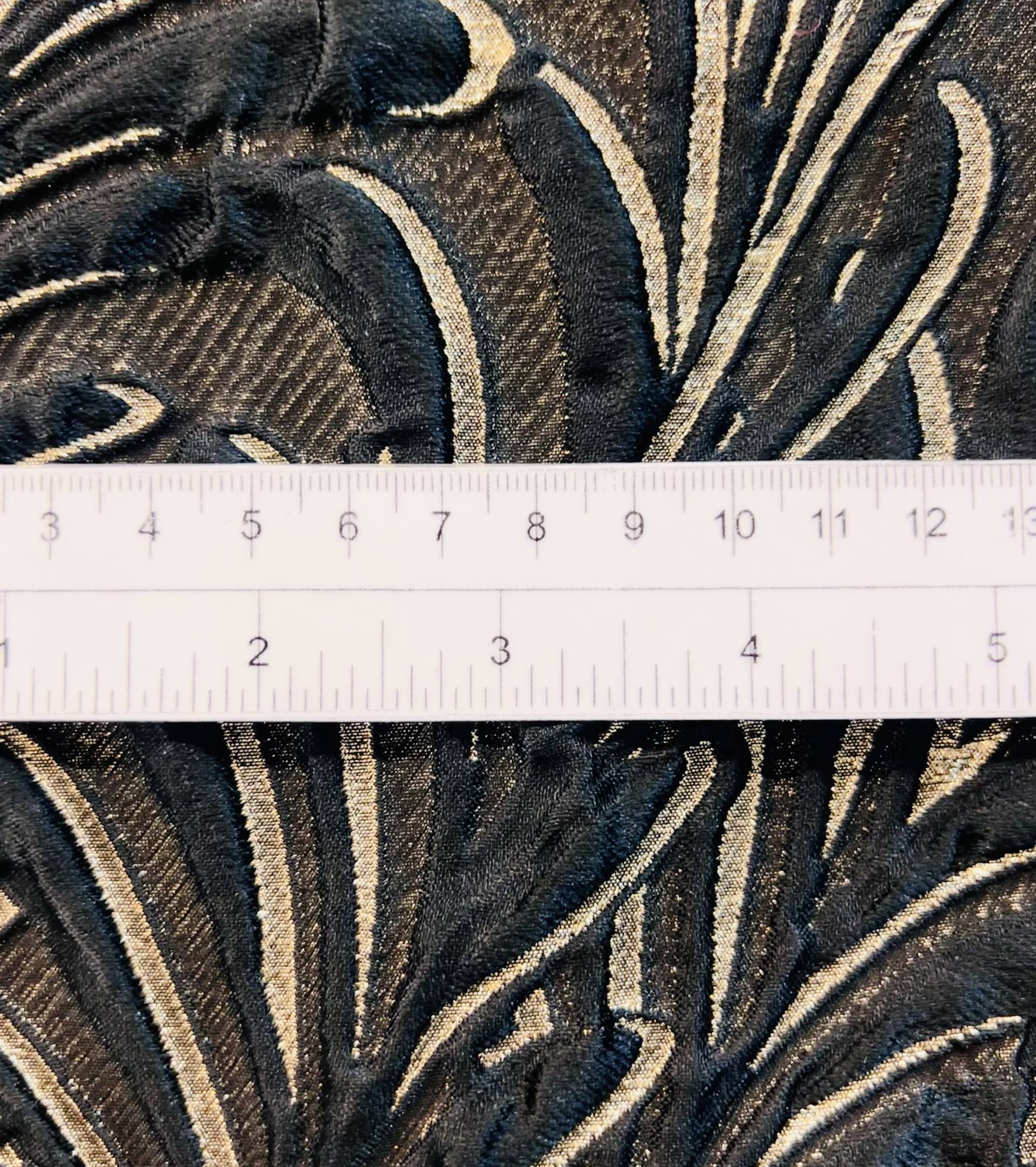 Made in Italy Silk Blend Metallic Brocade in Black/Gold