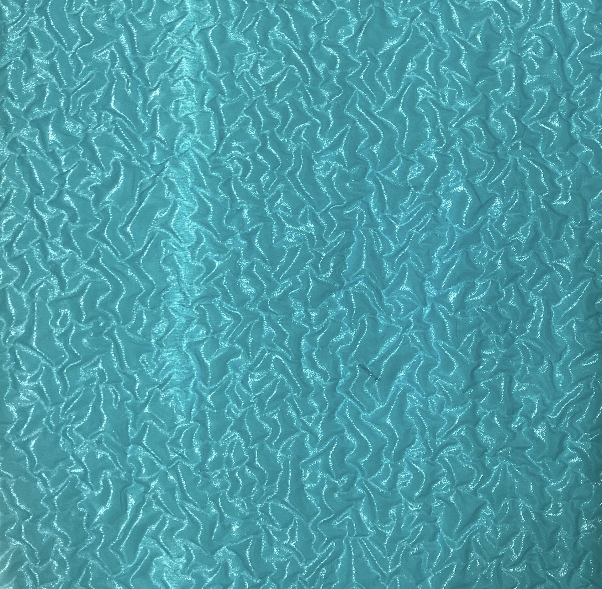 Made in Italy Silk/Nylon Cloque in Turquoise