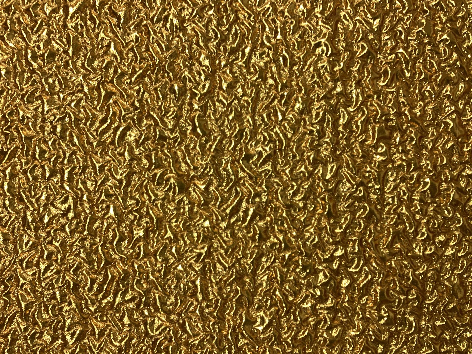 Made in Italy Silk & Nylon Cloque in Gold Metallic