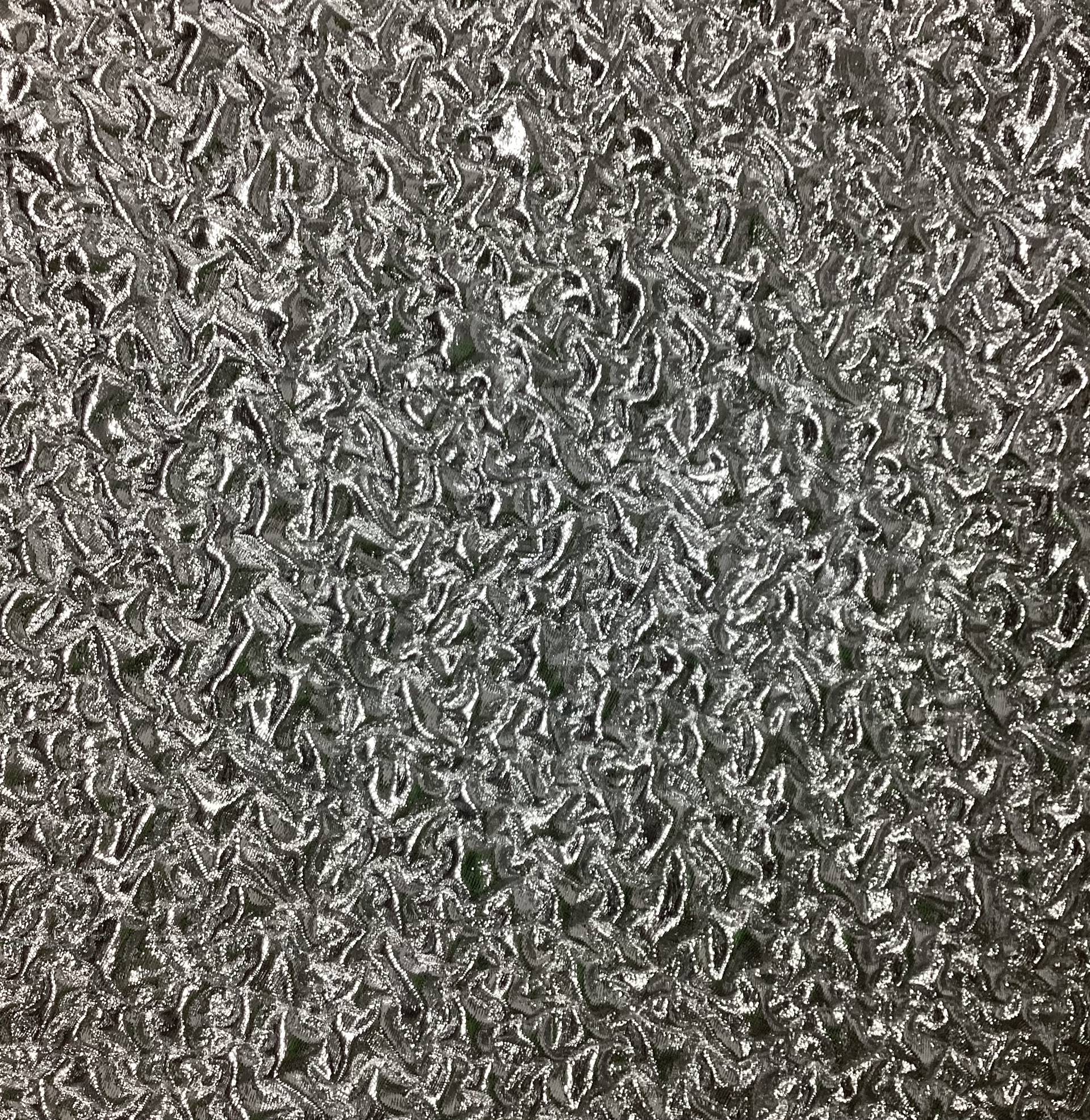 Made in Italy Silk & Nylon Cloque in Silver Metallic