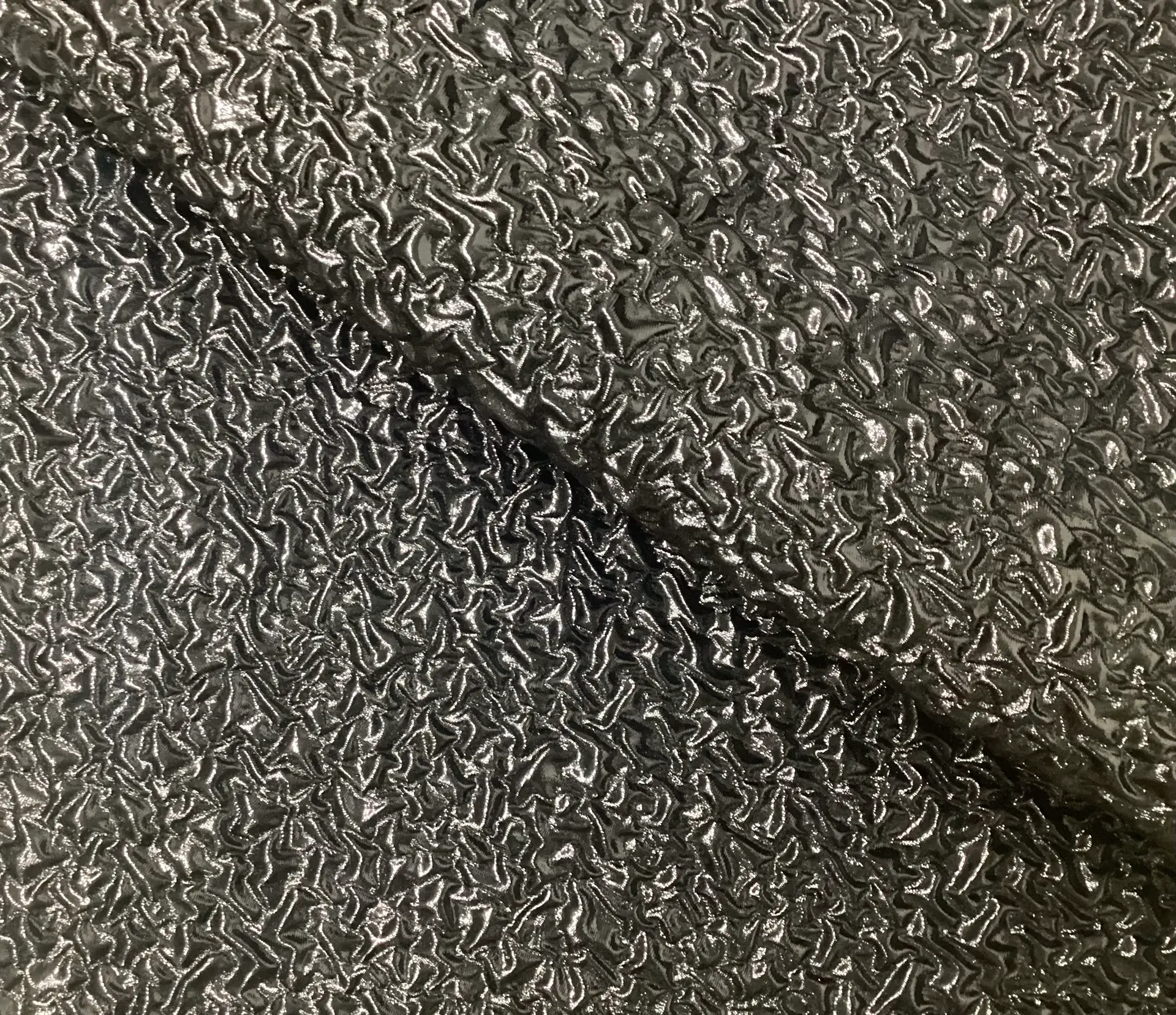 Made in Italy Silk & Nylon Cloque in Jet Black