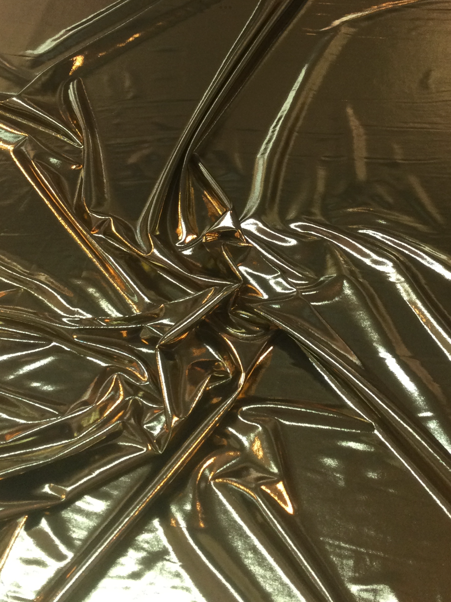 Gold Metallic Foil Coated Polyester Jersey