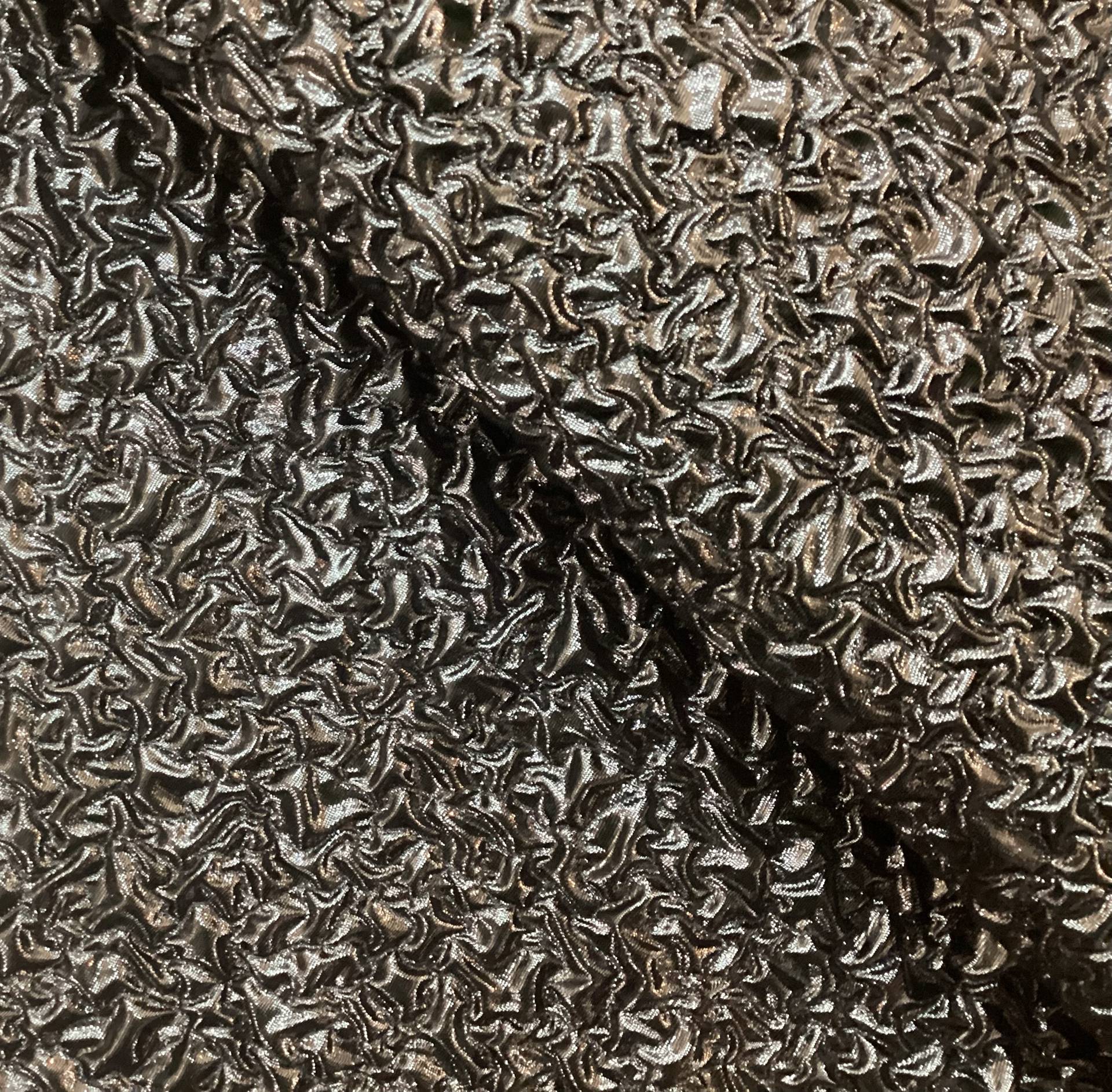 Made in Italy Silk/Nylon Cloque in Coal