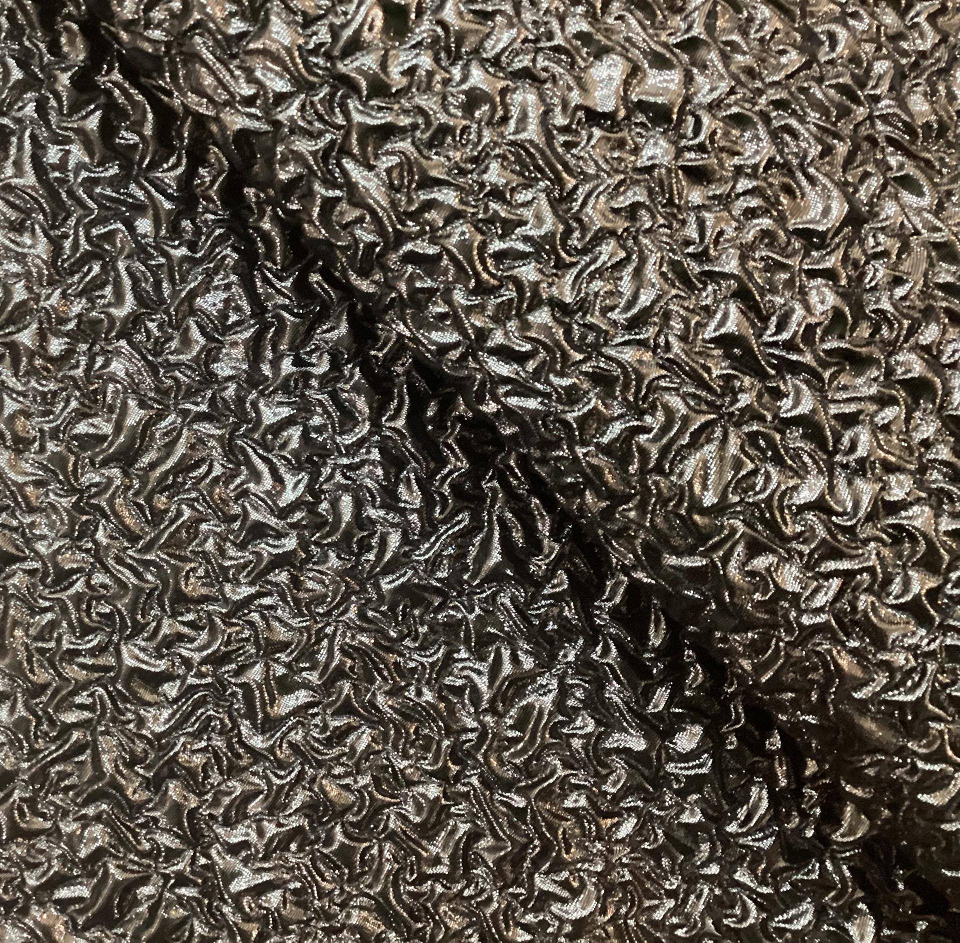 Made in Italy Silk/Nylon Cloque in Coal