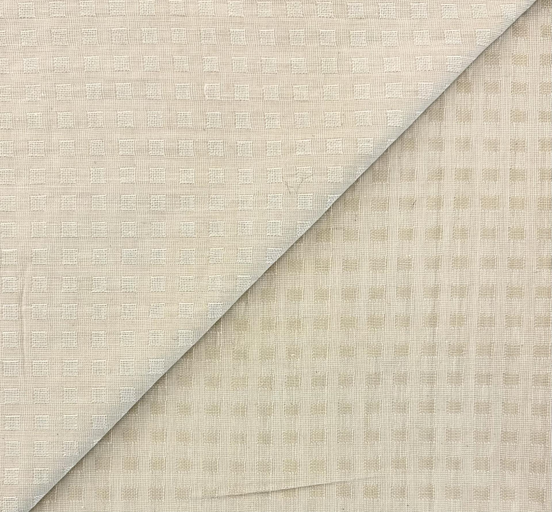 Woven Cotton Novelty Check in Cream