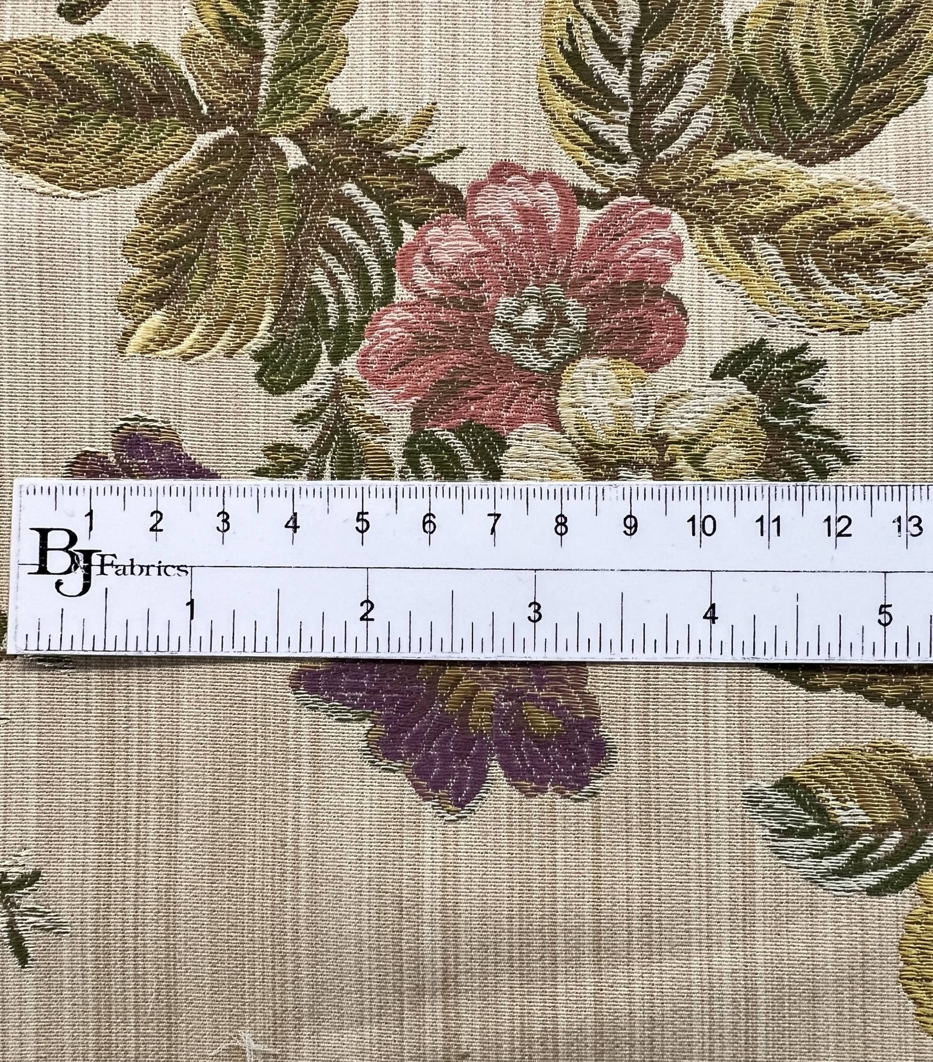 Rayon & Cotton Tapestry Brocade "Medici Garden" in Golden Beige