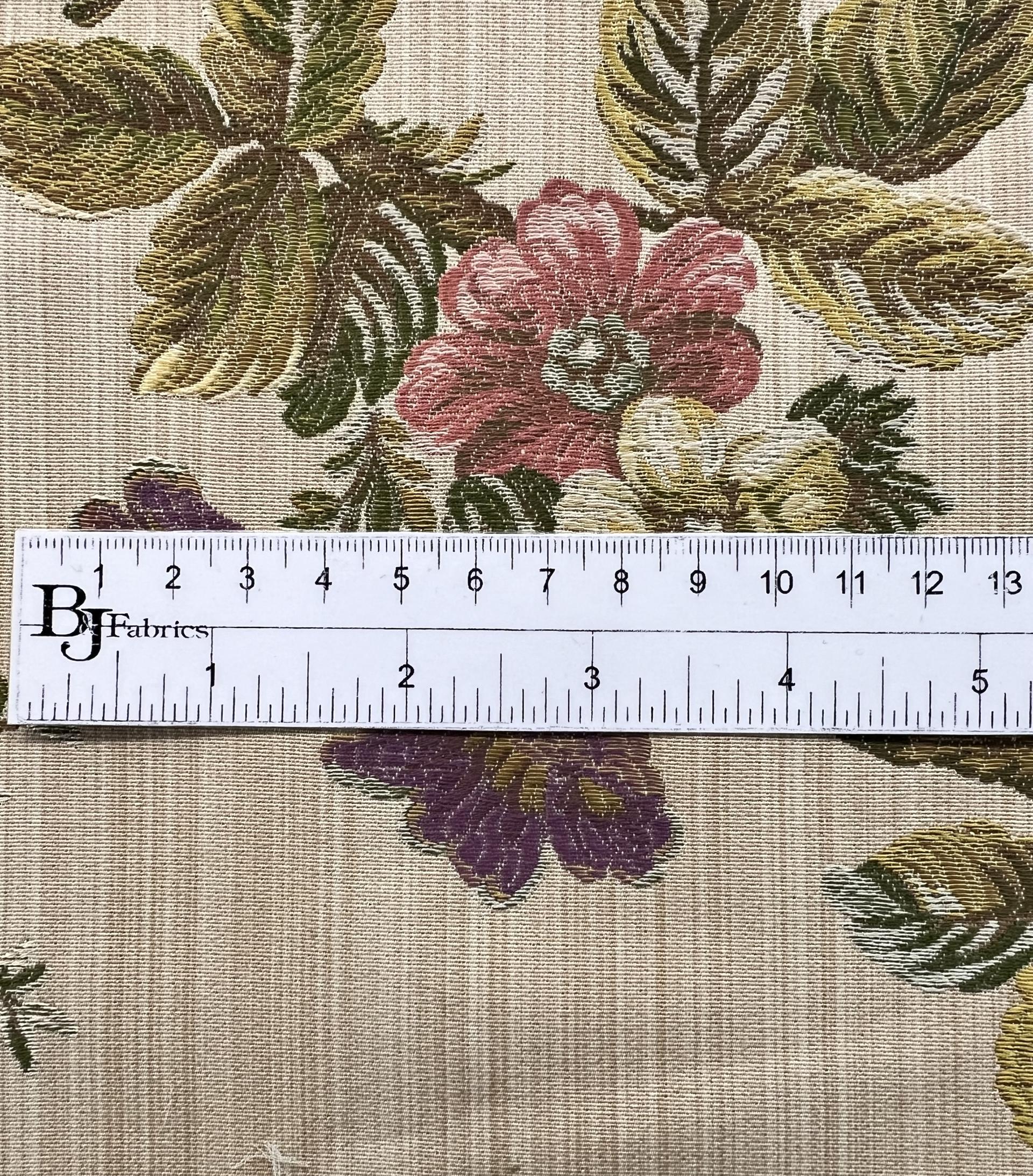 Rayon & Cotton Tapestry Brocade "Medici Garden" in Golden Beige