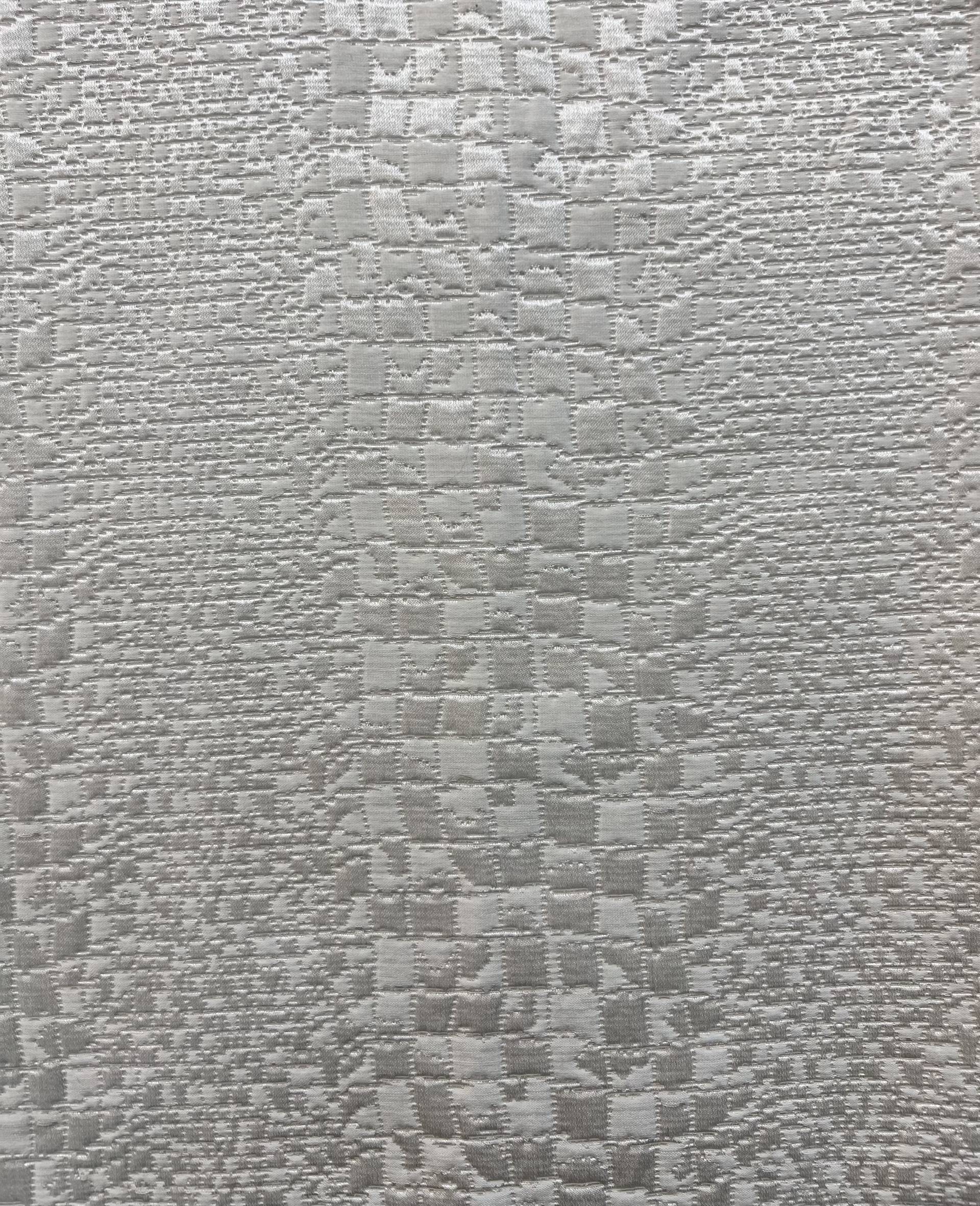 Silk & Rayon Geometric Reptile Brocade in Silk White