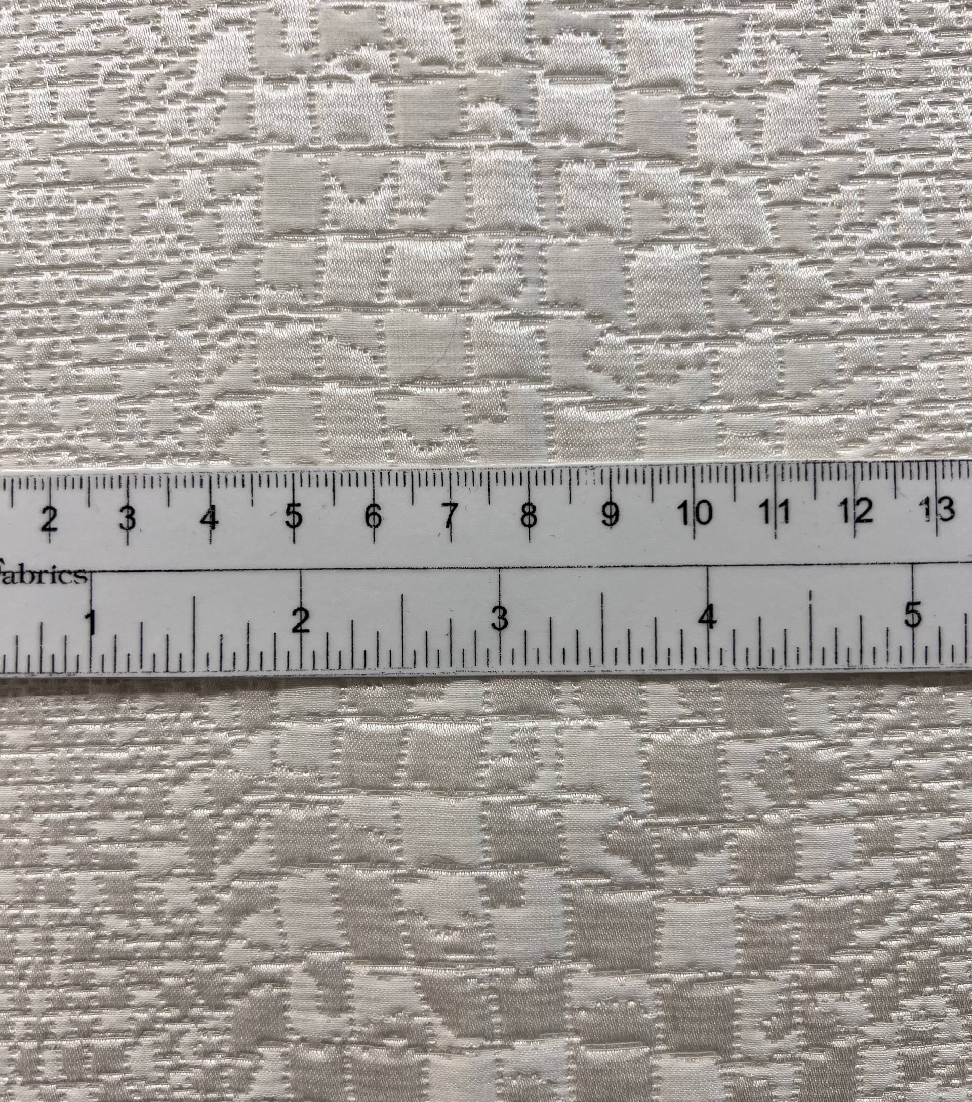 Silk & Rayon Geometric Reptile Brocade in Silk White