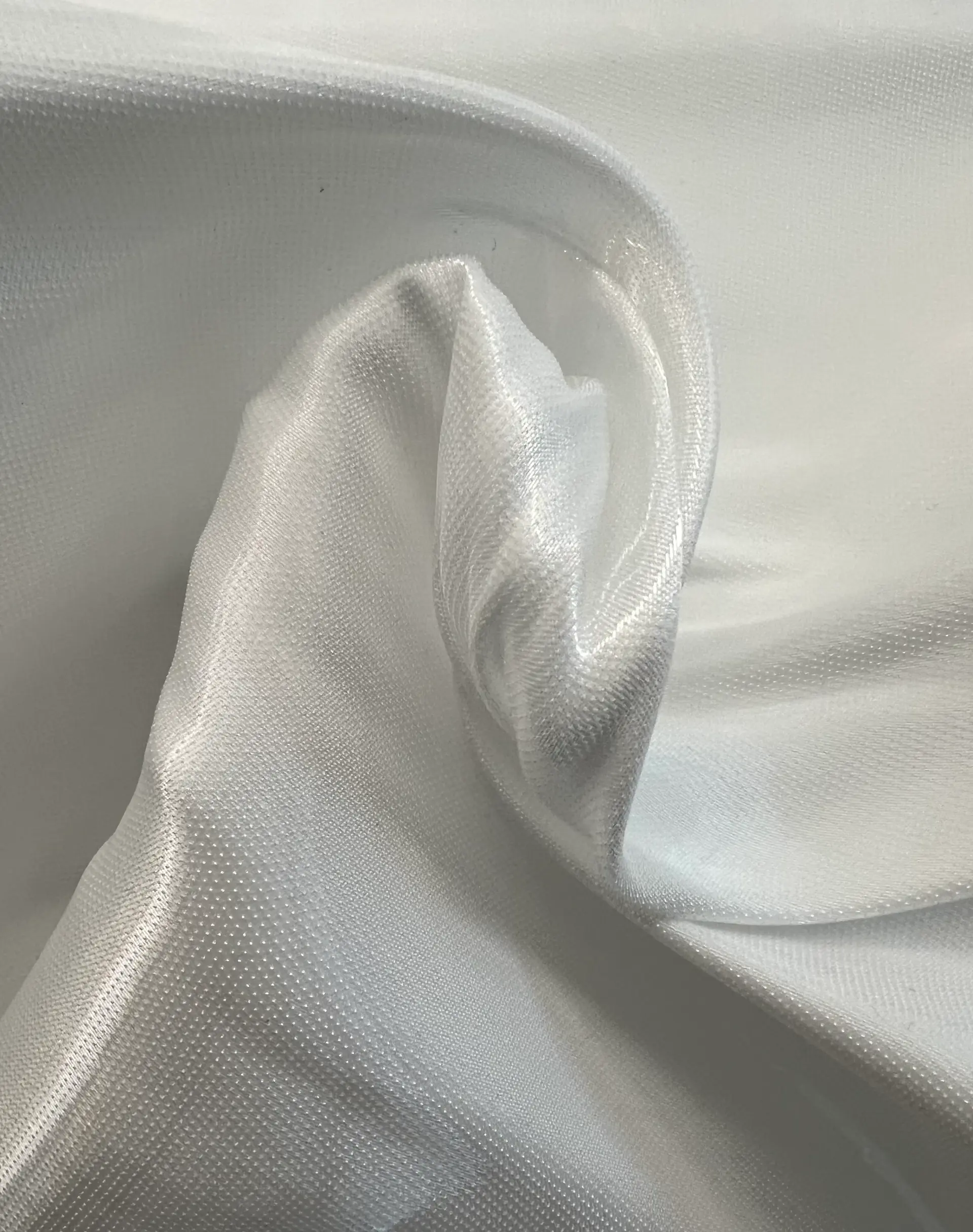 Liquid Polyester Satin in Crisp White
