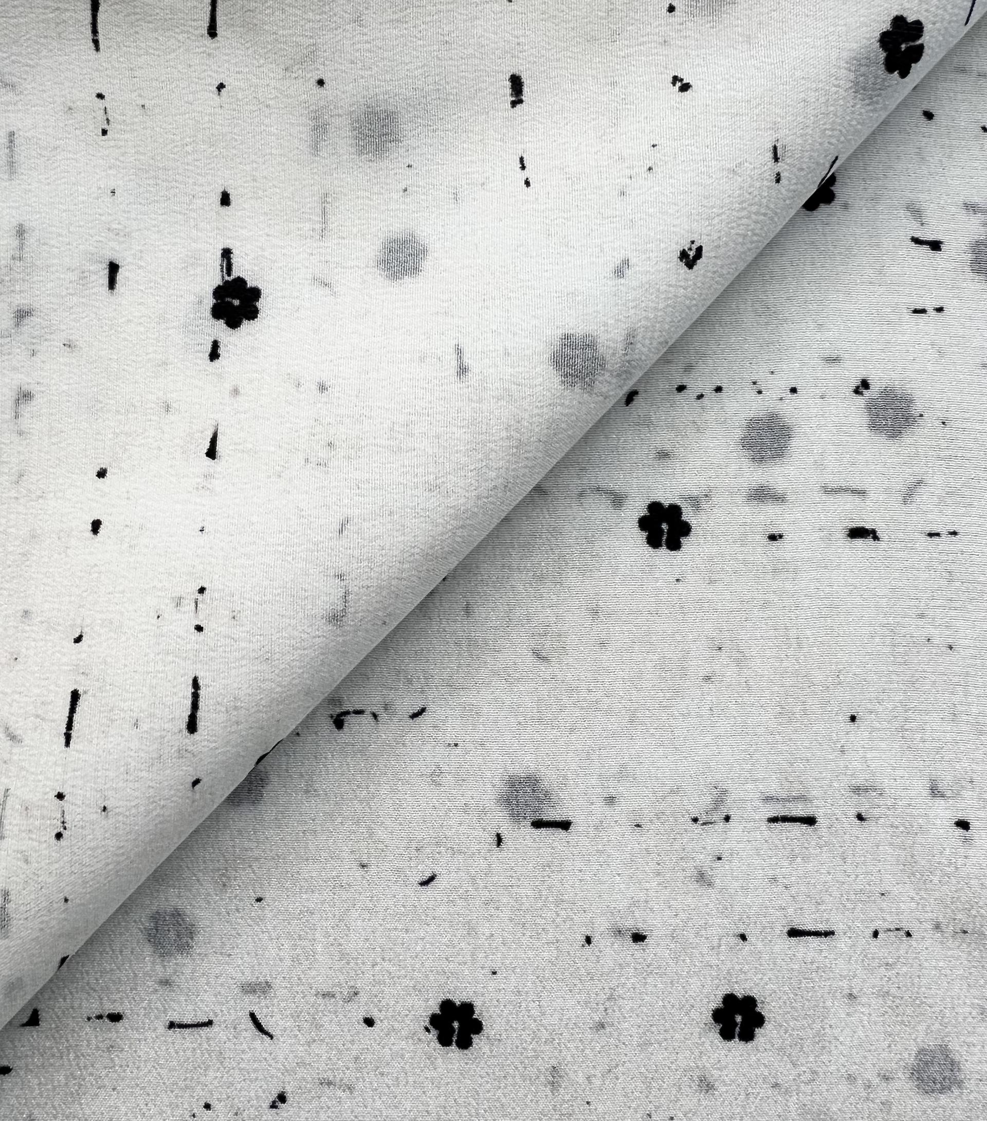 Printed 100% Silk Crepe de chine in Abstract Floral