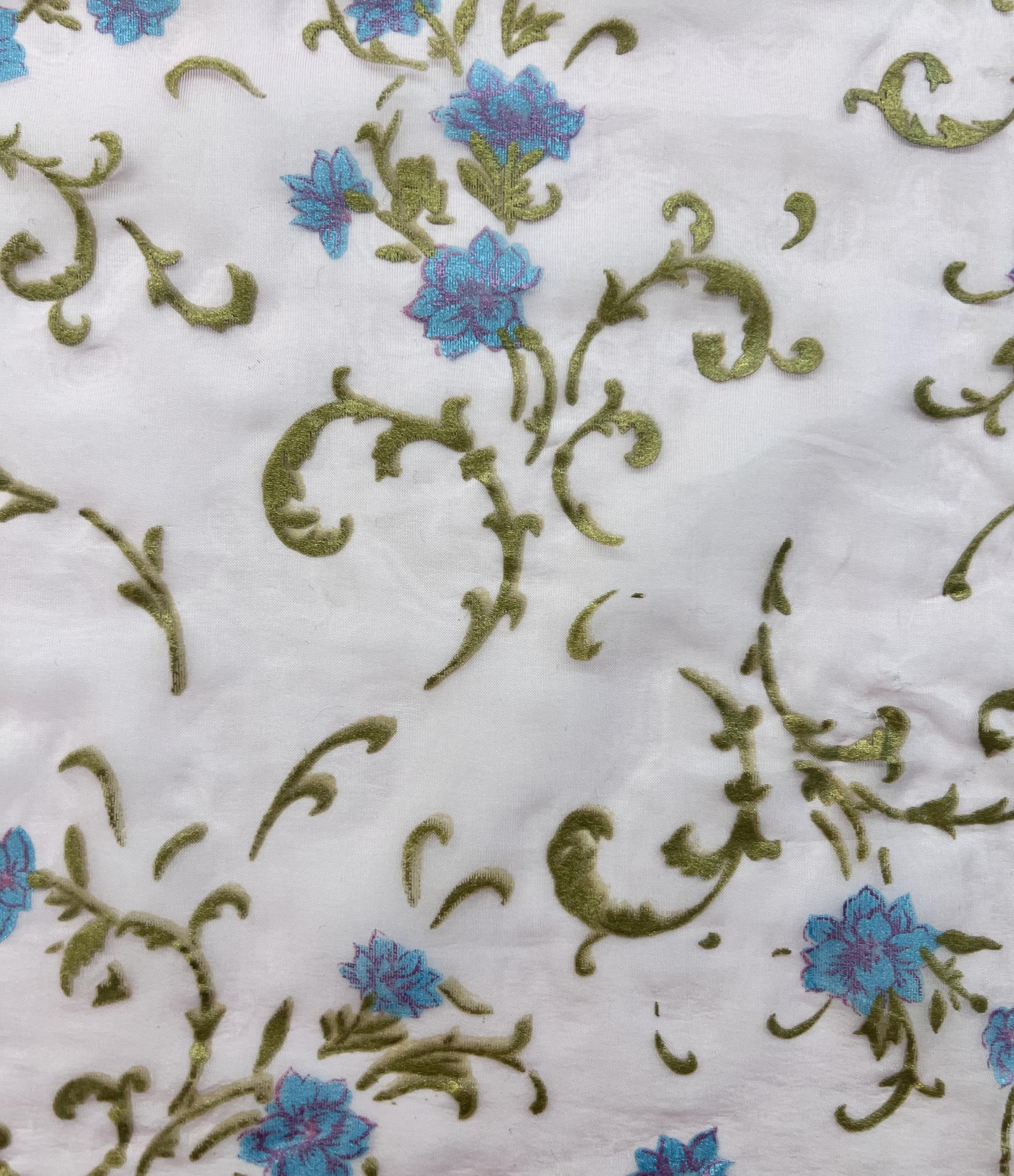 Metallic Foil Printed Pure Silk Chiffon