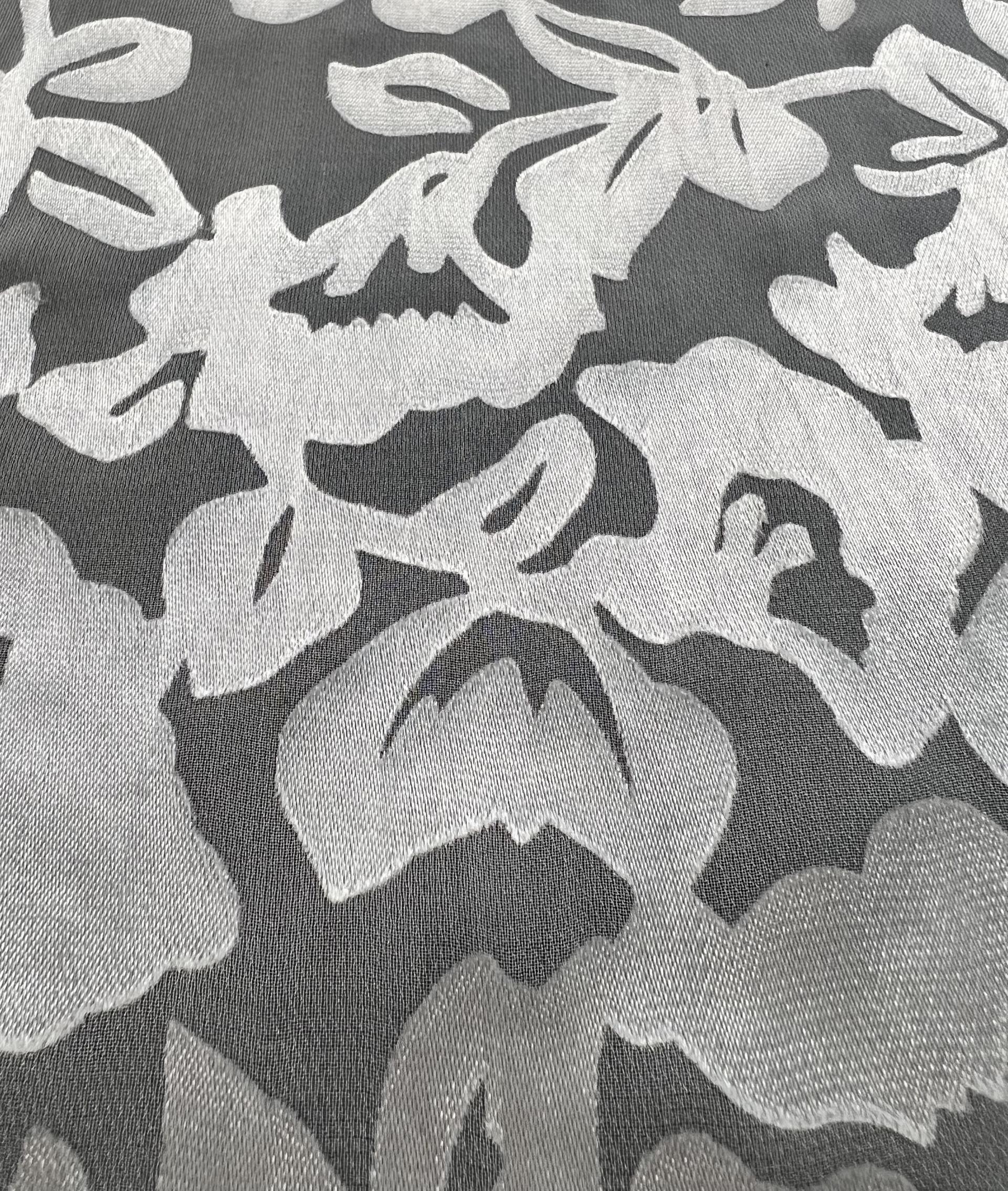 Burn Out Silk Chiffon in Silk White