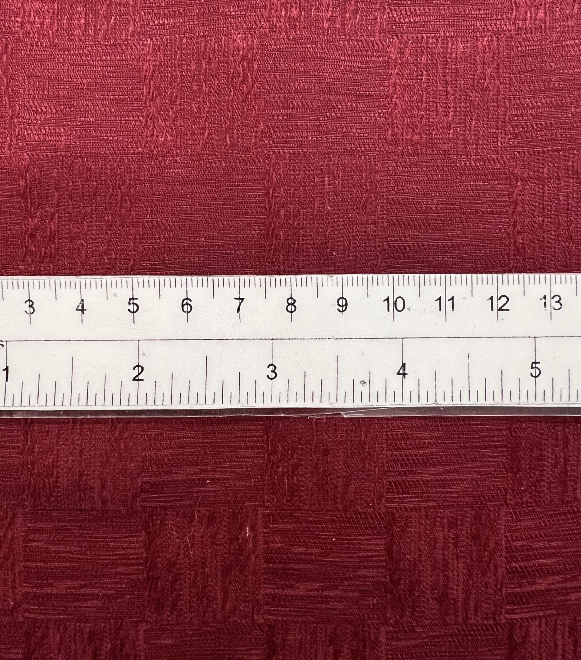 Made in Italy Pure Silk Textured Check Jacquard in Red