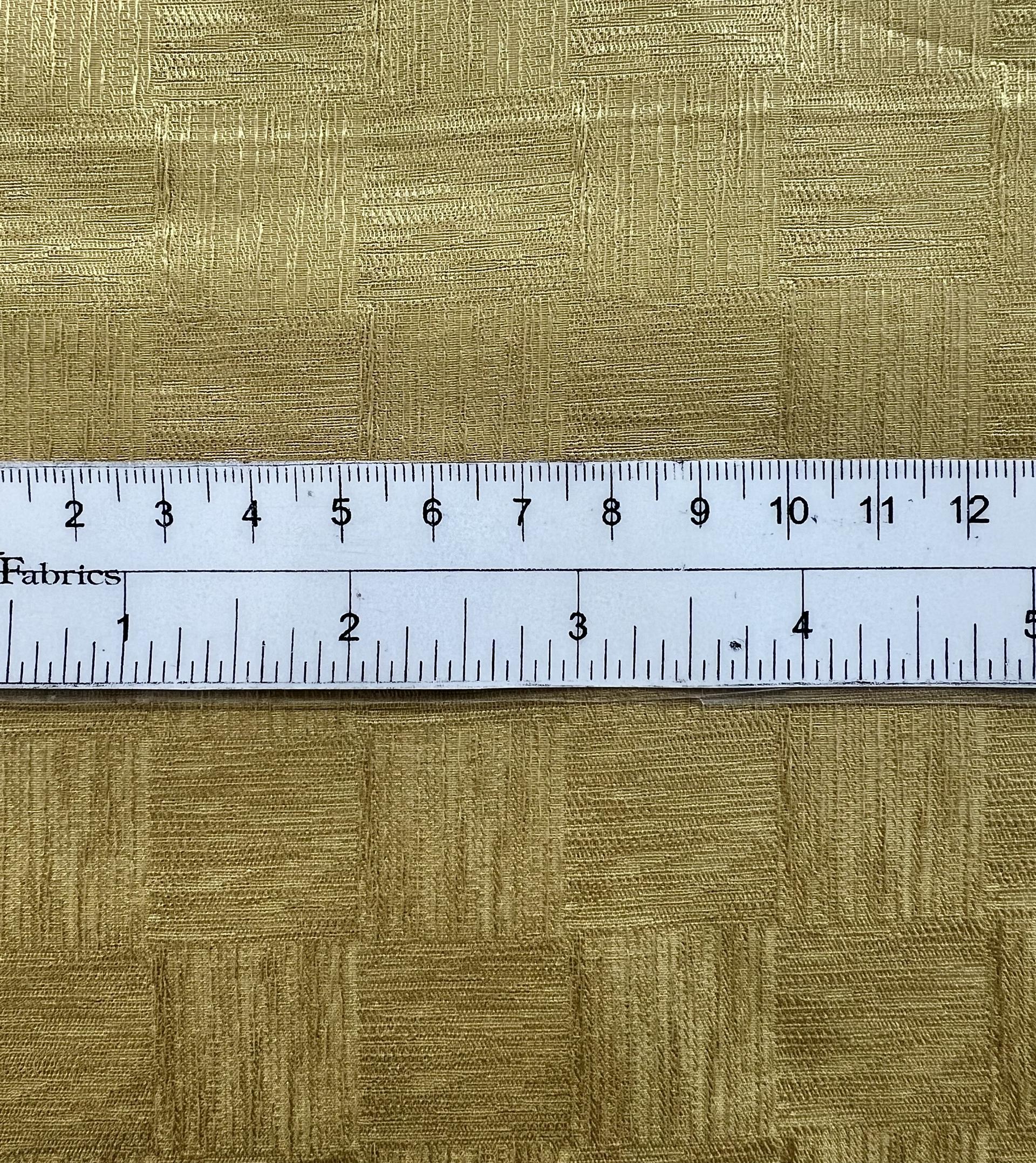 Made in Italy Pure Silk Textured Check Jacquard in Curry