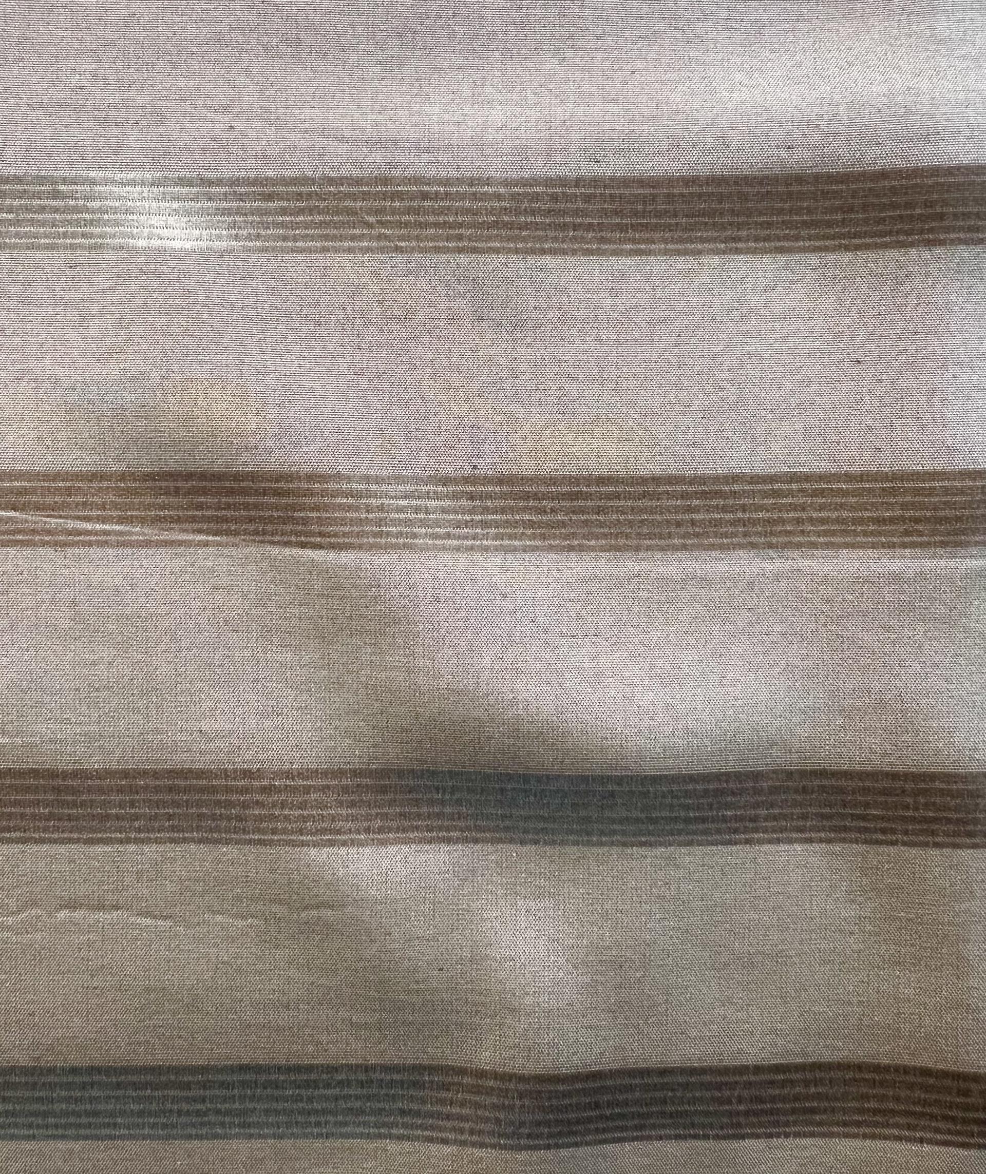 Made in Italy Pure Silk Wide Stripe Jacquard in Stone