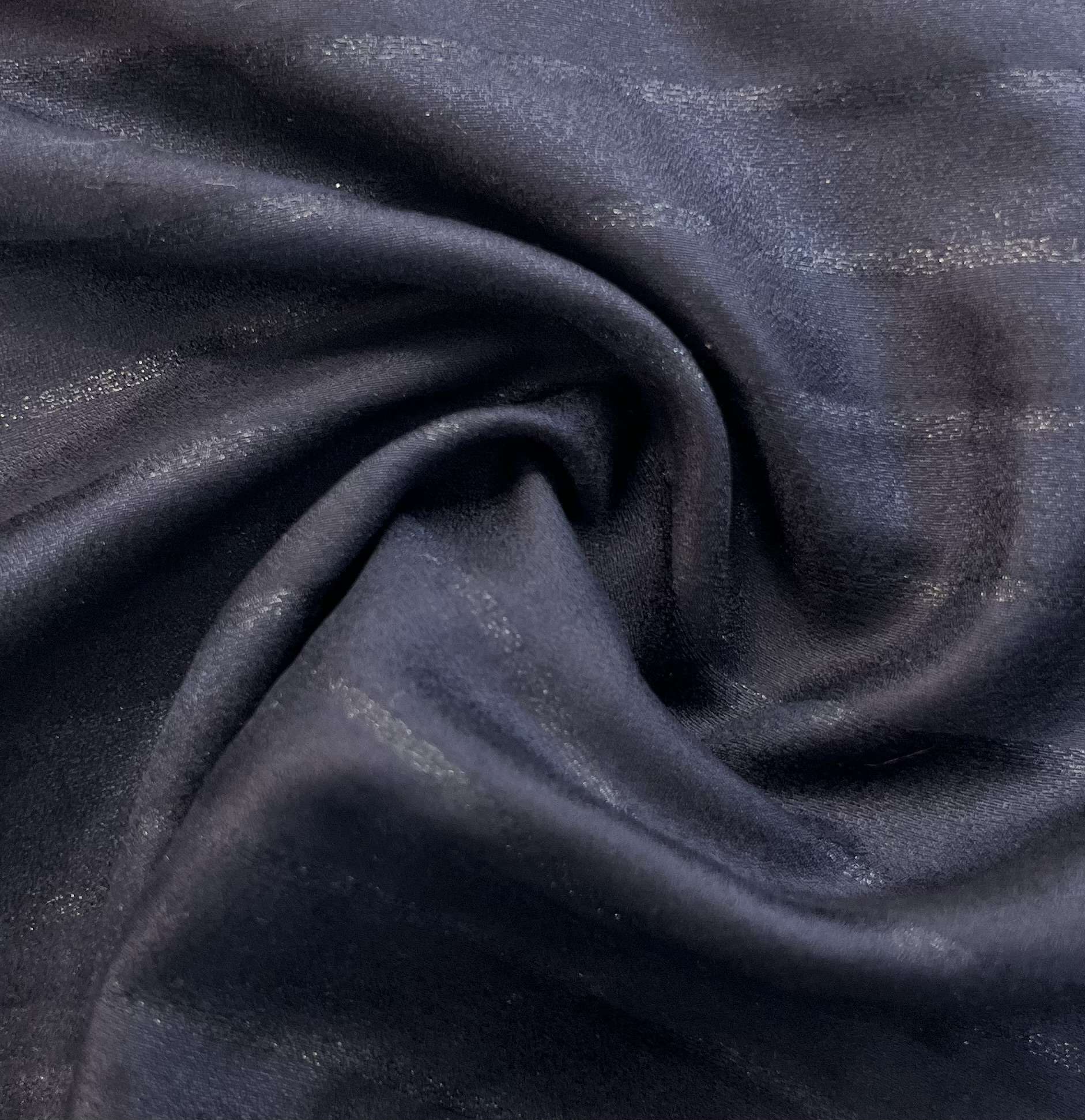 Made in Italy Silk/Metallic Jacquard Stripe in Navy